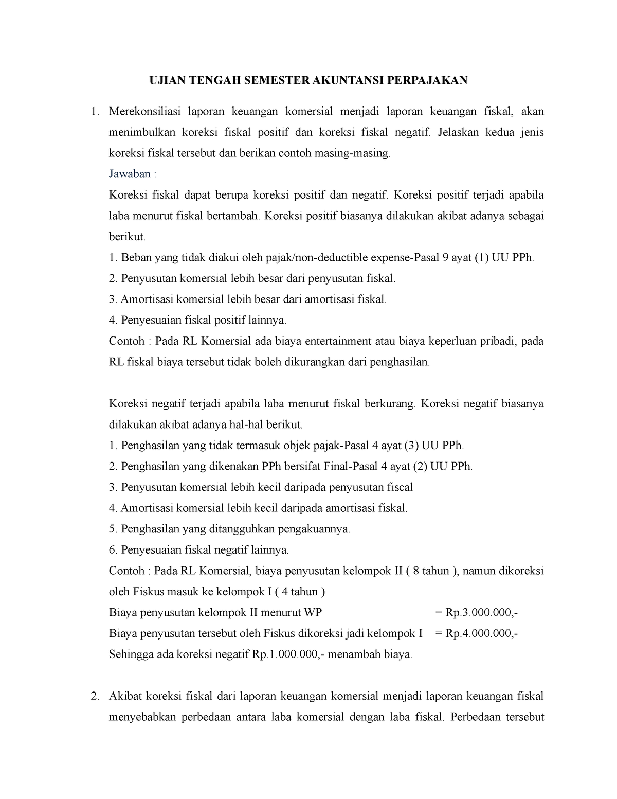 Ujian Tengah Semester Akuntansi Perpajakan - UJIAN TENGAH SEMESTER ...