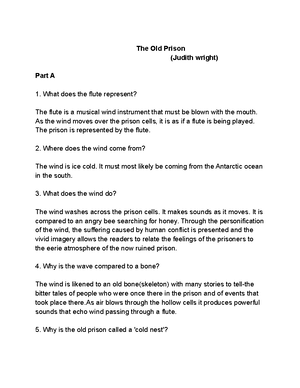 The Old Prison (Question Answers)