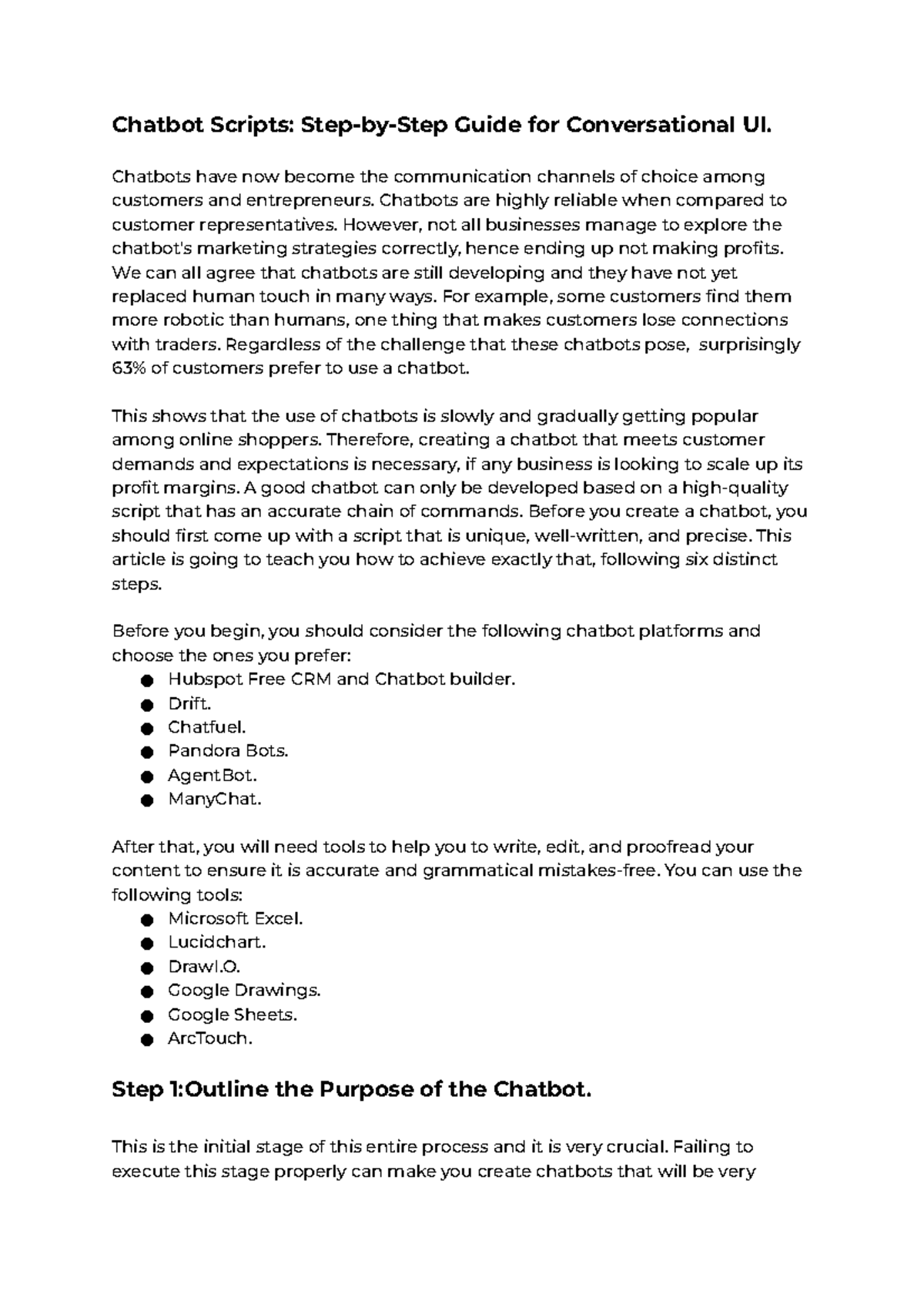 Chatbot Scripts Step-by-Step Guide for Conversational UI - BUSINESS ...