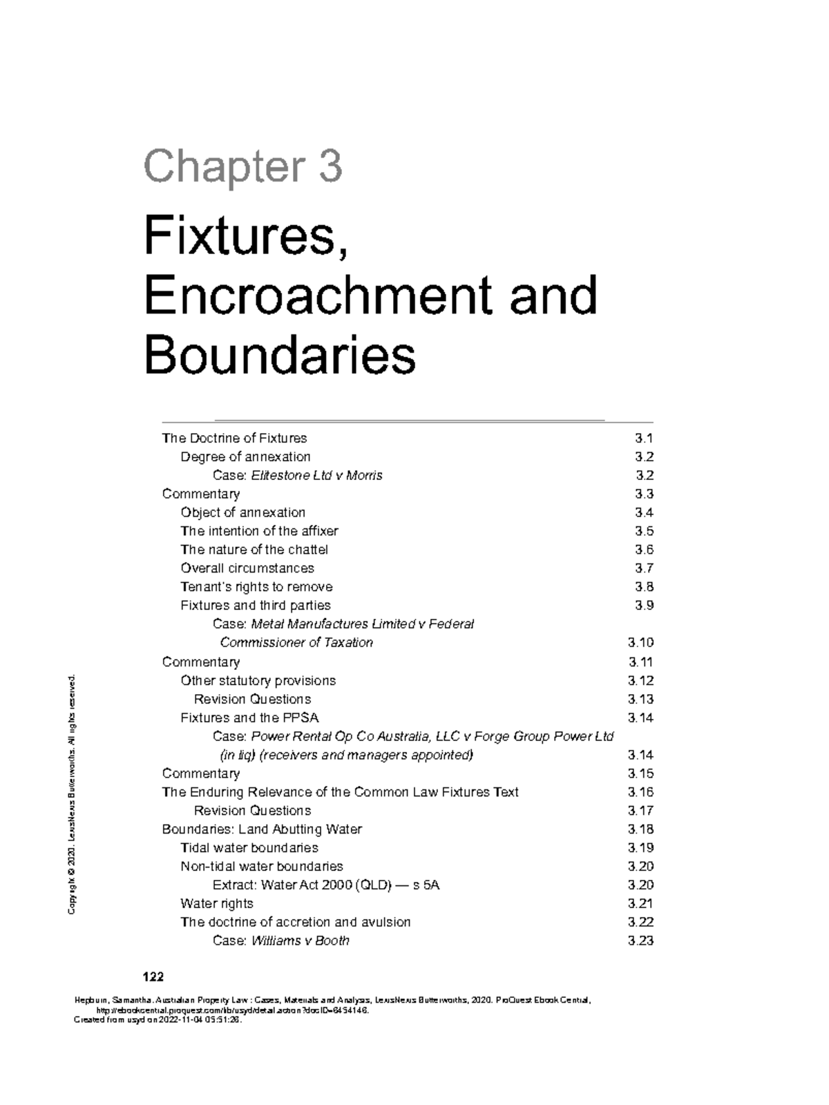 Australian Property Law Cases, Materials and Analy Fixtures, Encroachment and Hepburn