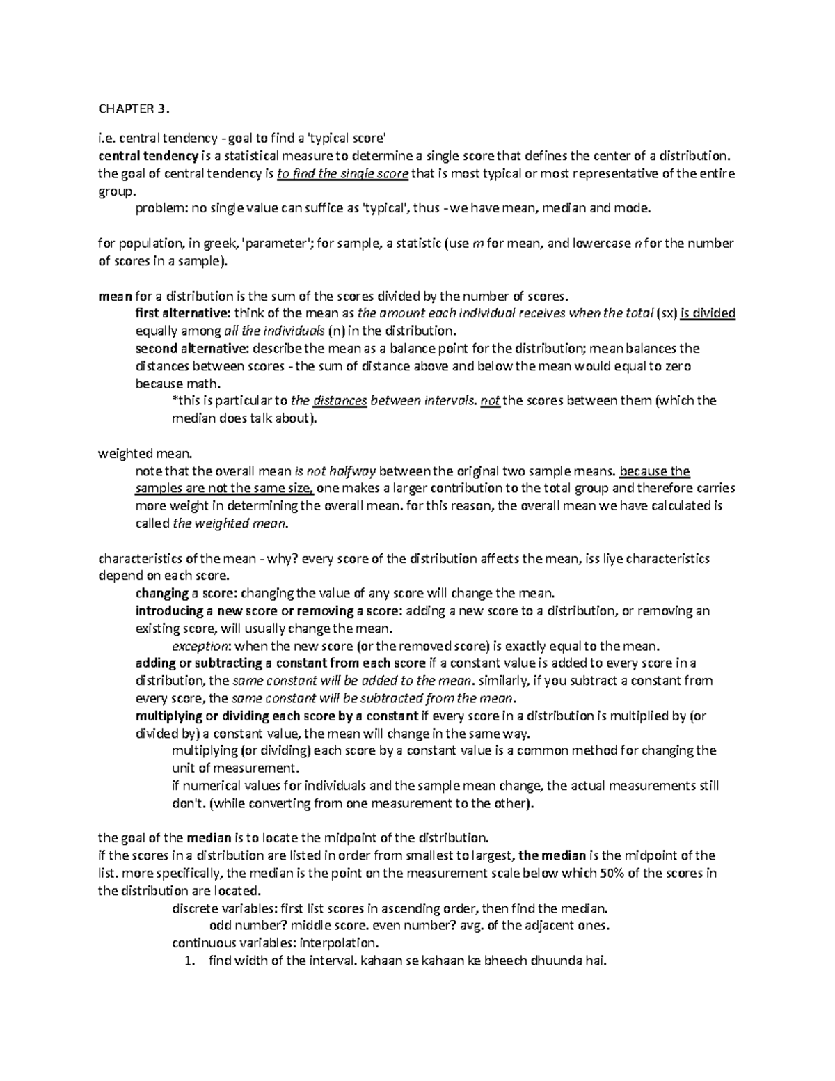 292, CH 3 - Summary Statistics for the Behavioral Sciences - Warning ...