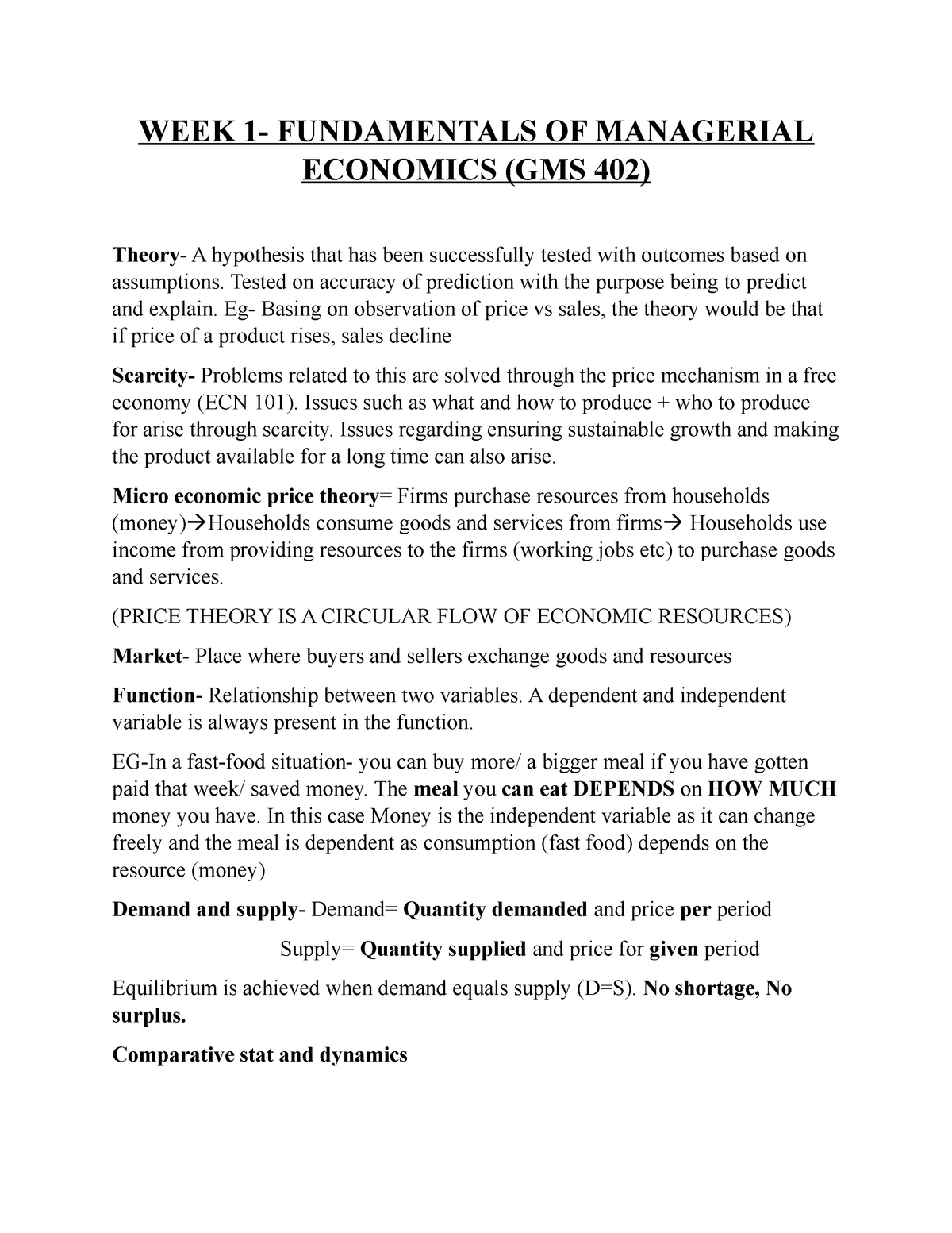 hypothesis in managerial economics