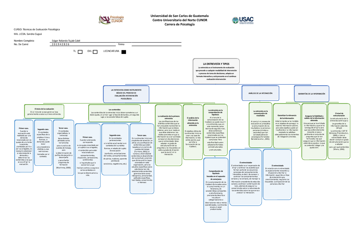 Mapa Conceptual De La Entrevista Psicologica Z61