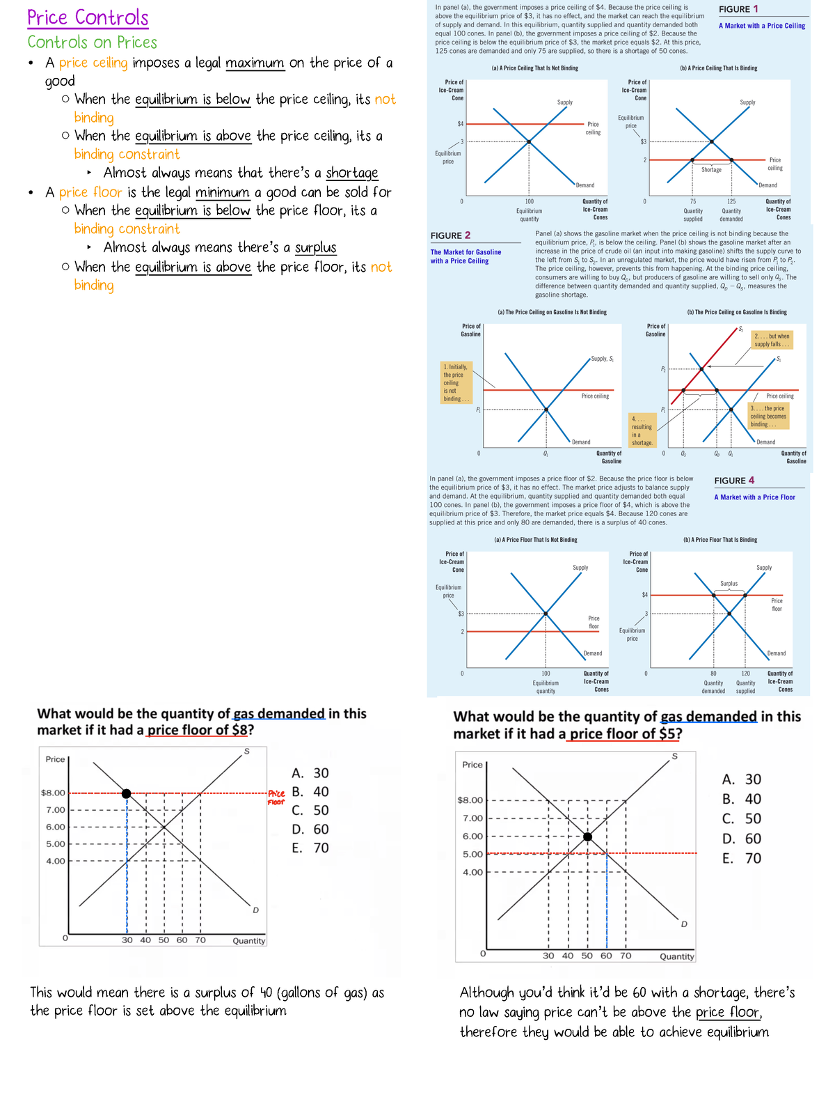 L8 Notes - Price Controls - price Floor Price Controls Controls on ...