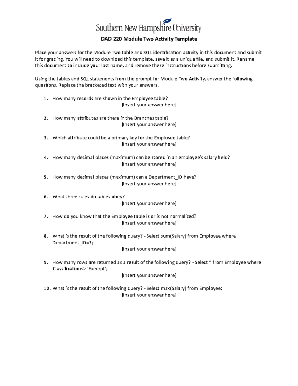 DAD 220 Module Two Activity Template - DAD 220 Module Two Activity ...