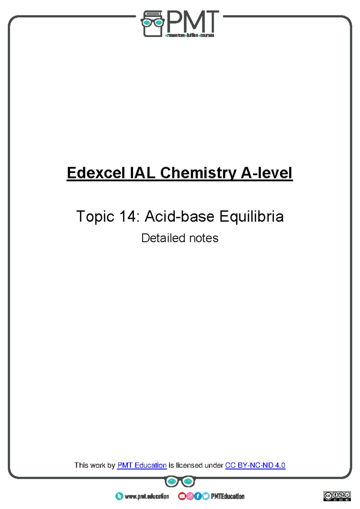 14. Acid-base Equilibria - Bit/pmt-edu-cc Bit/pmt-cc Edexcel IAL ...