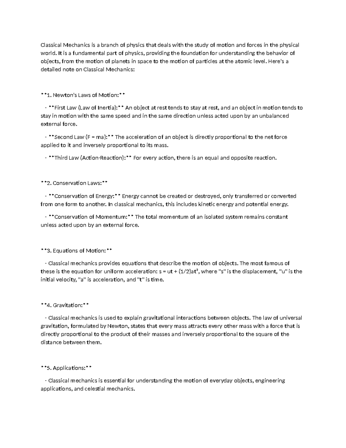 Basics of physics classical mechanics is a branch of physics that