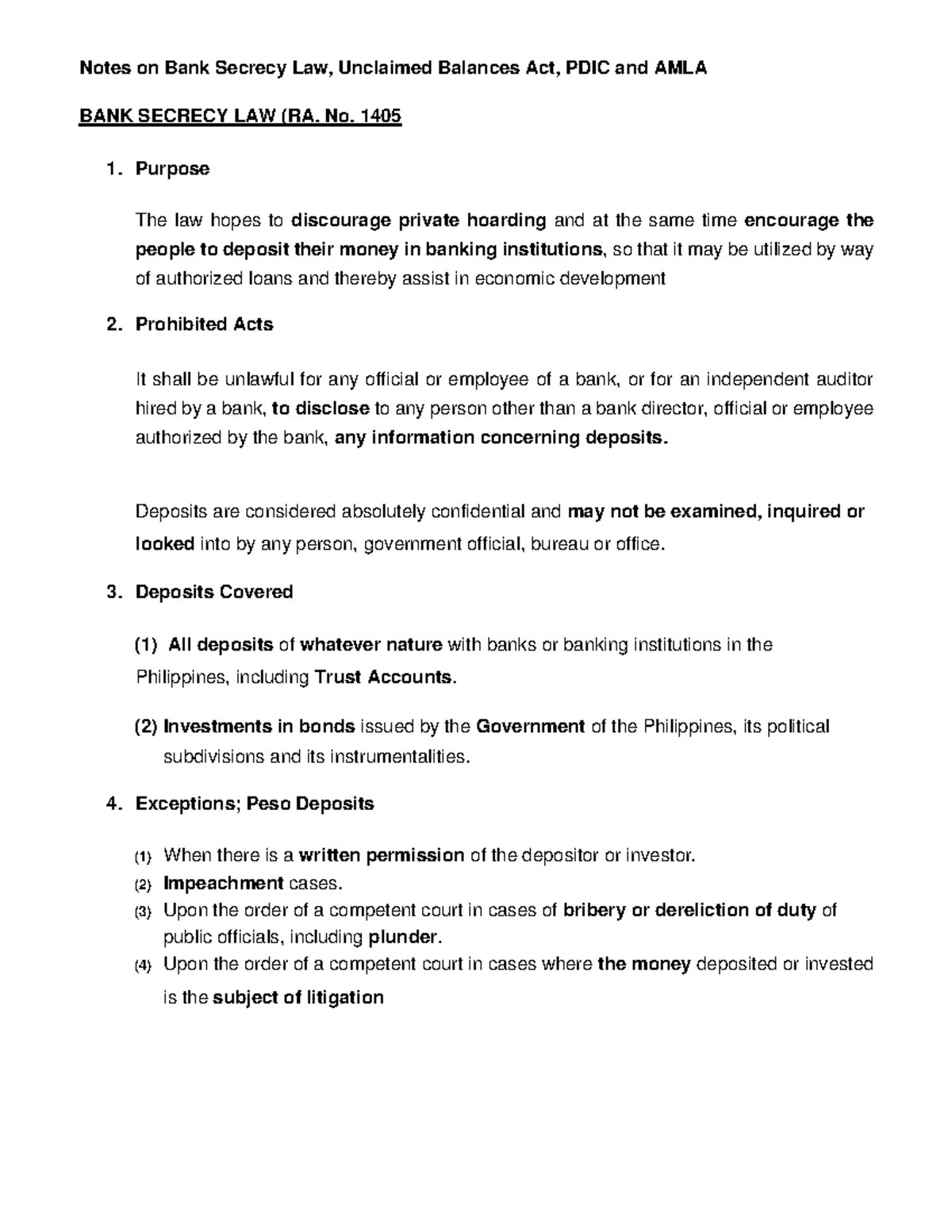 Banking laws and Intellectual Property - Atty. Kdc - Notes on Bank ...