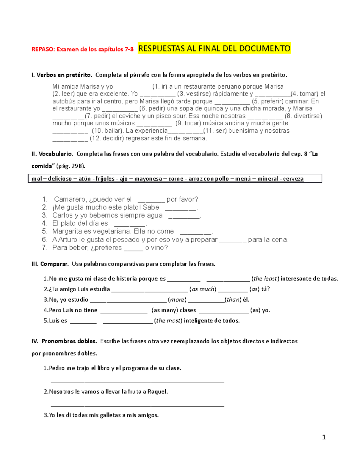 Repaso Cap 7-8 F22 - N/a - REPASO: Examen De Los Capítulos 7-8 ...