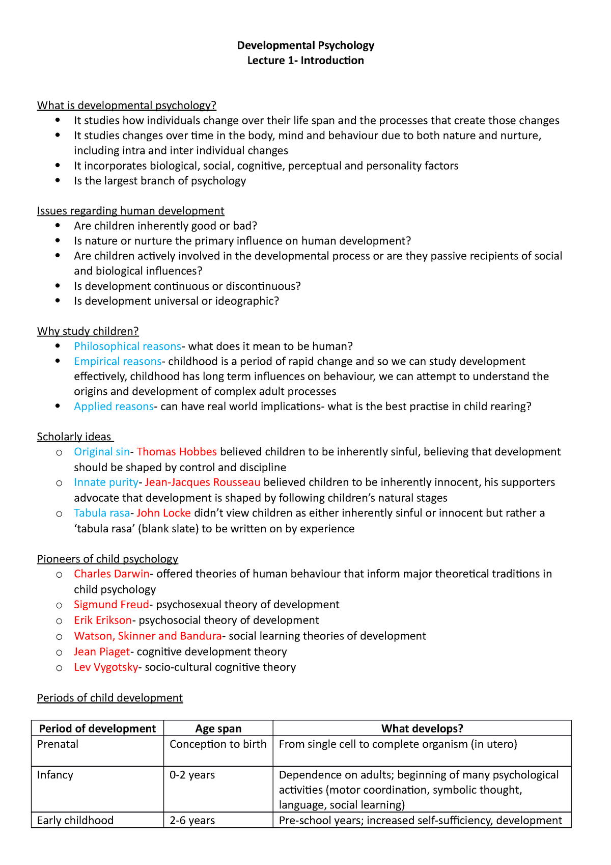 developmental-psych-1-revision-notes-developmental-psychology-lecture