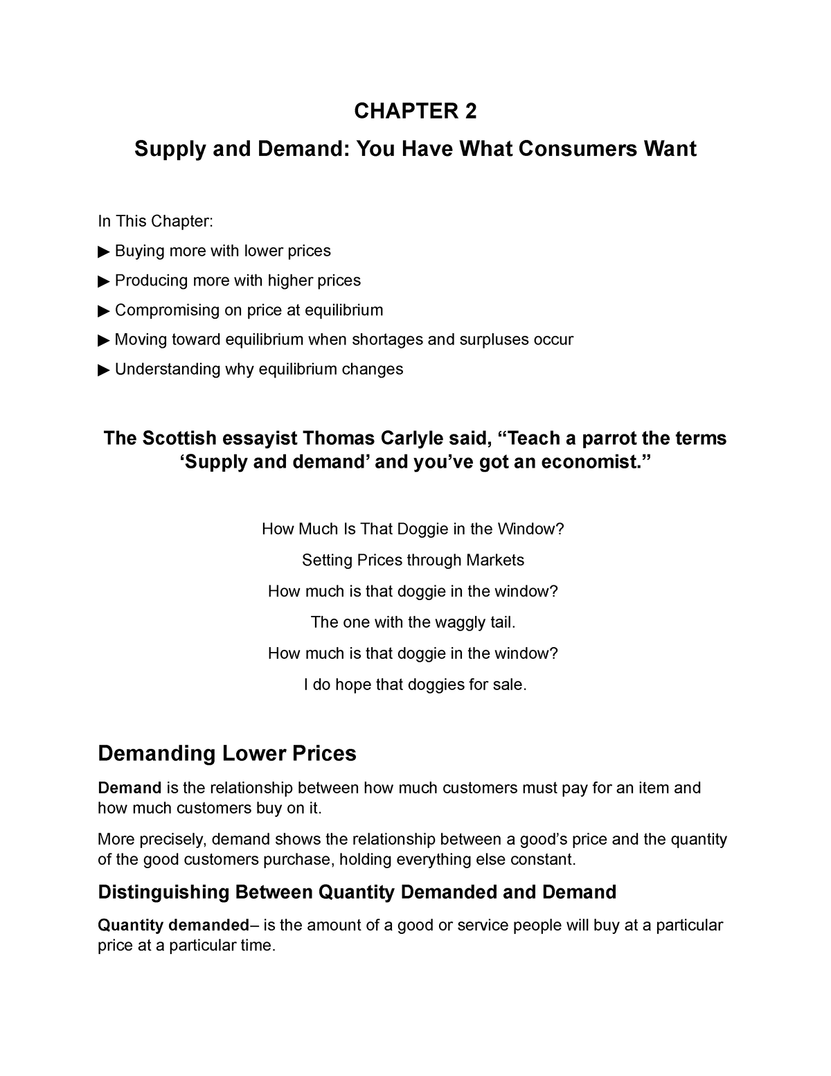 Chapter 2 - A - PPT - CHAPTER 2 Supply And Demand: You Have What ...