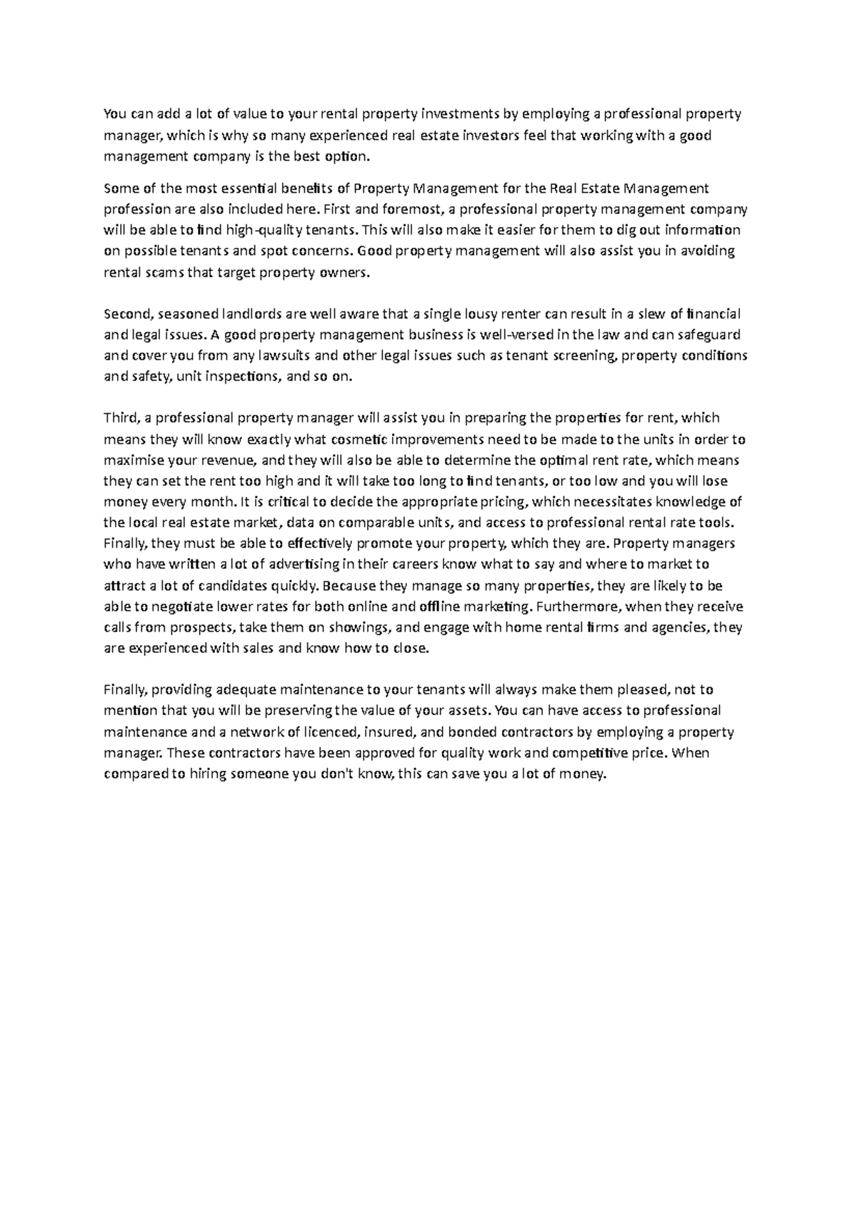 By hiring a professional property manager - Estate Management - UiTM ...