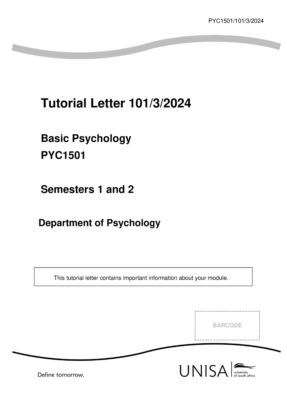 101 2024 3 b - i would like to access the study guide - PYC150 1 /101/3 ...