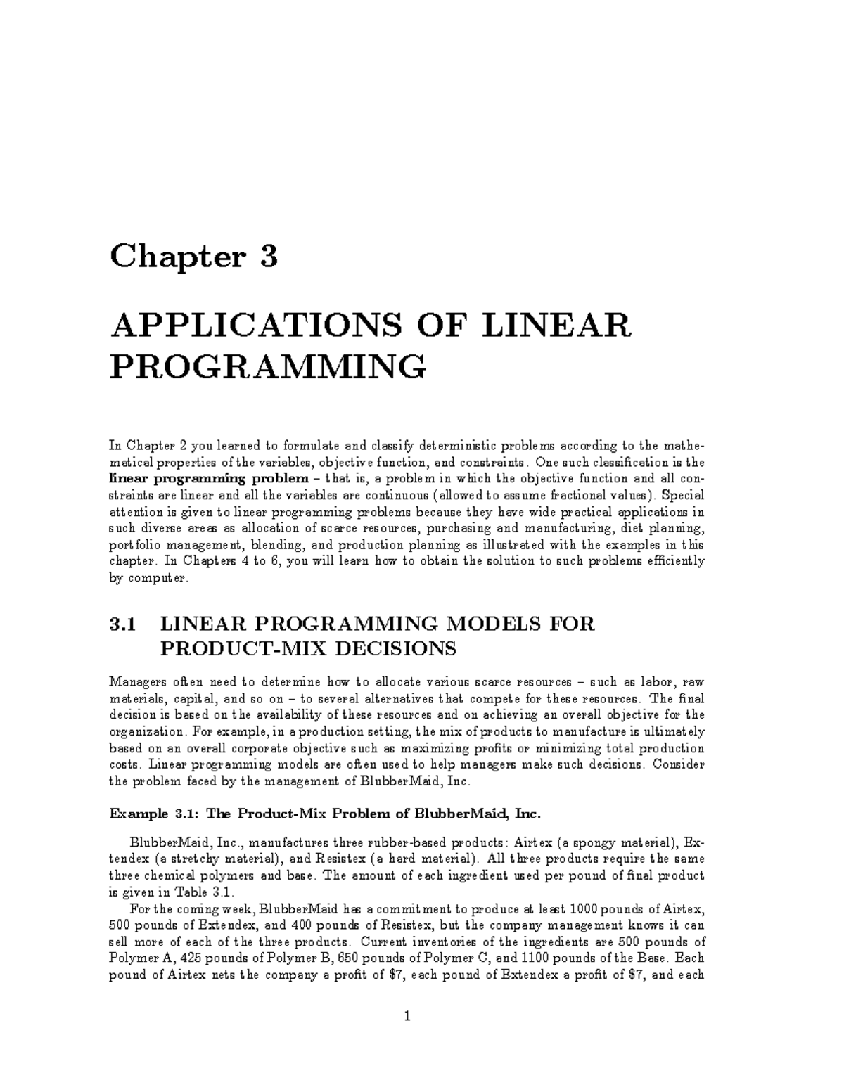 Chap3 - textbook - APPLICATIONS OF LINEAR PROGRAMMING In Chapter 2 you ...