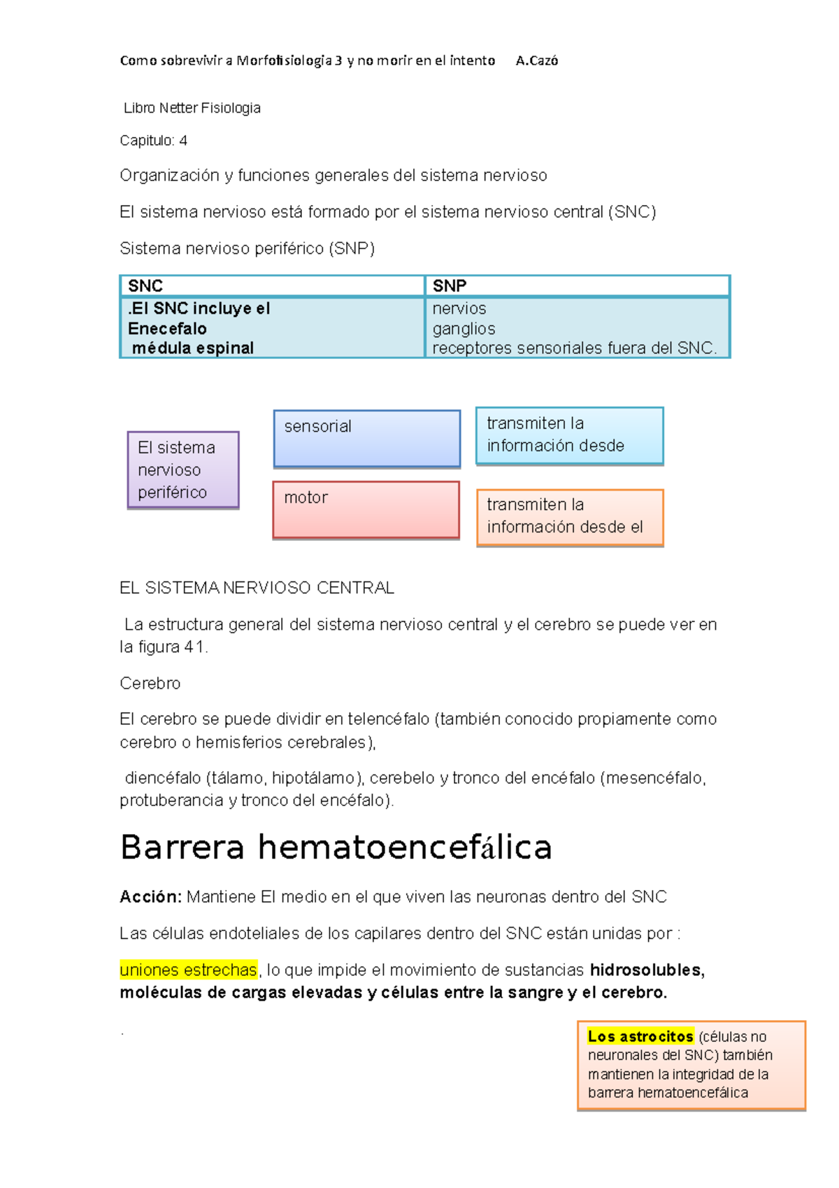 Fiosio cap 4 netter Resumen - Libro Netter Fisiologia Capitulo: 4 ...