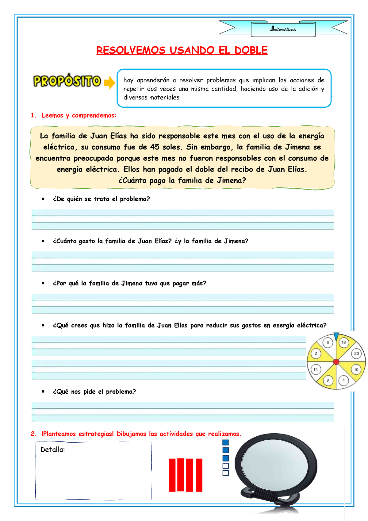 E10 S3 Ficha D4 MAT Resolvemos Problemas Suando EL Doble - RESOLVEMOS ...