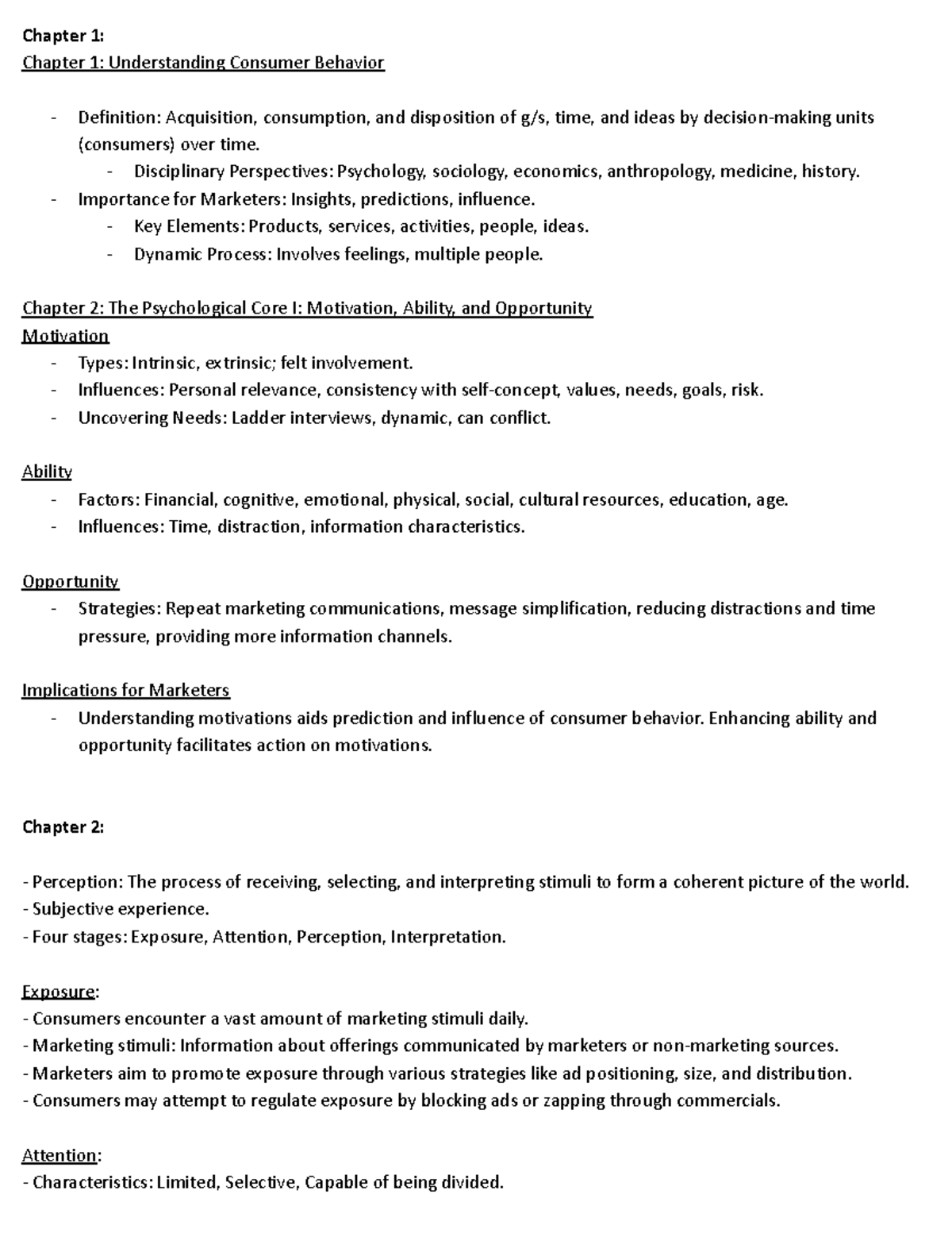 Consumer Behaviour Notes WK1-12 - Chapter 1: Chapter 1: Understanding ...