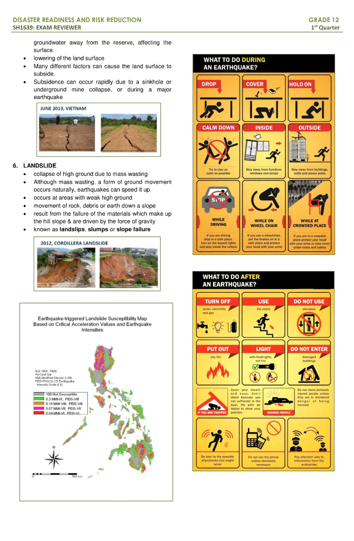 earthquake hazards - Disaster Readiness and Risk Reduction - Studocu