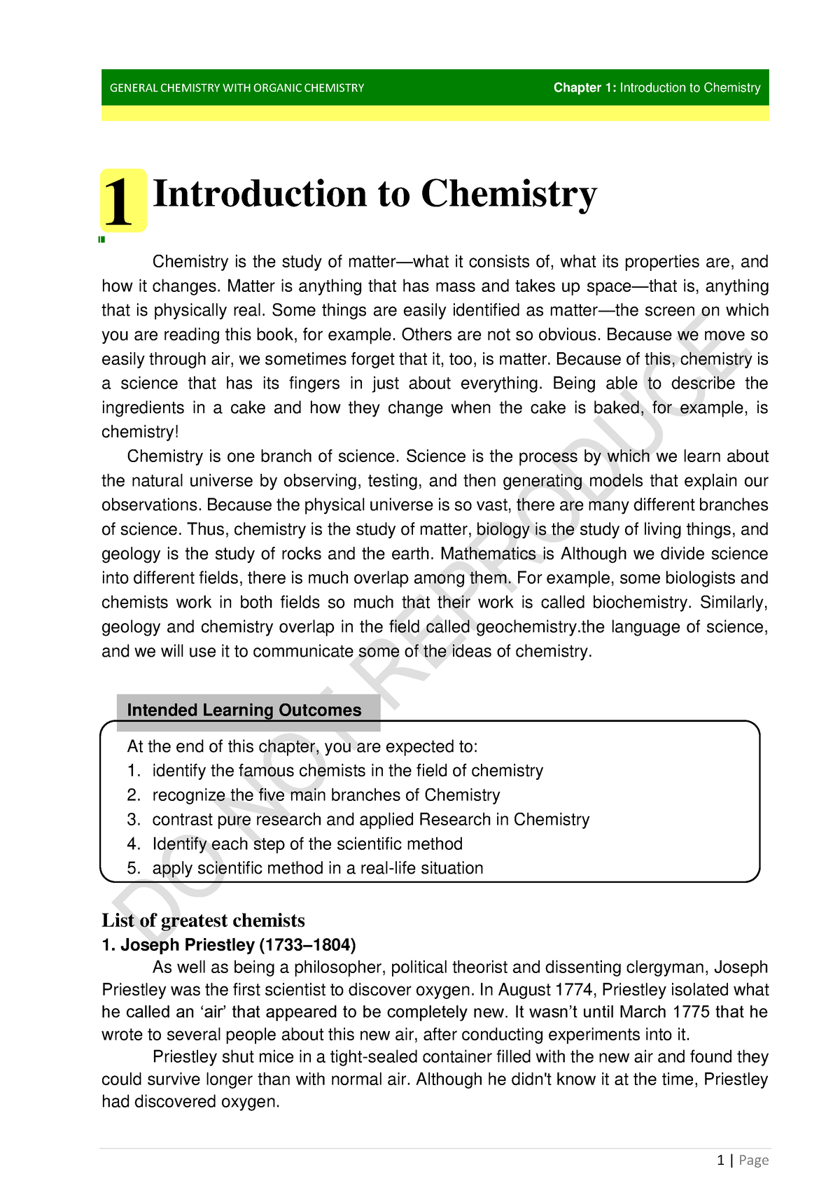 Module 1-CHGO15 - Chem - 1 Chemistry Is The Study Of Matter—what It ...