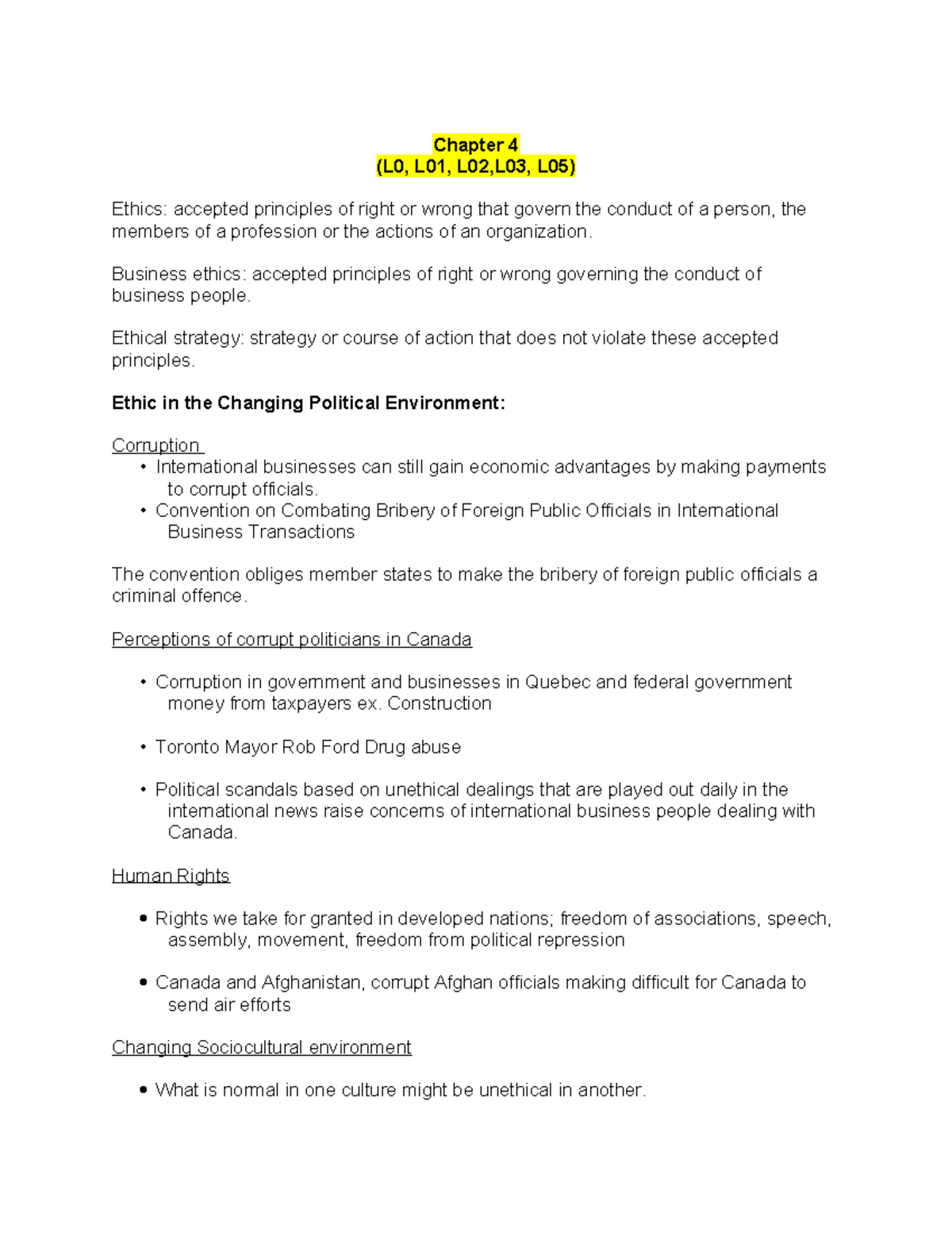 Final notes - Chapter 4 (L0, L01, L02,L03, L05) Ethics: accepted ...