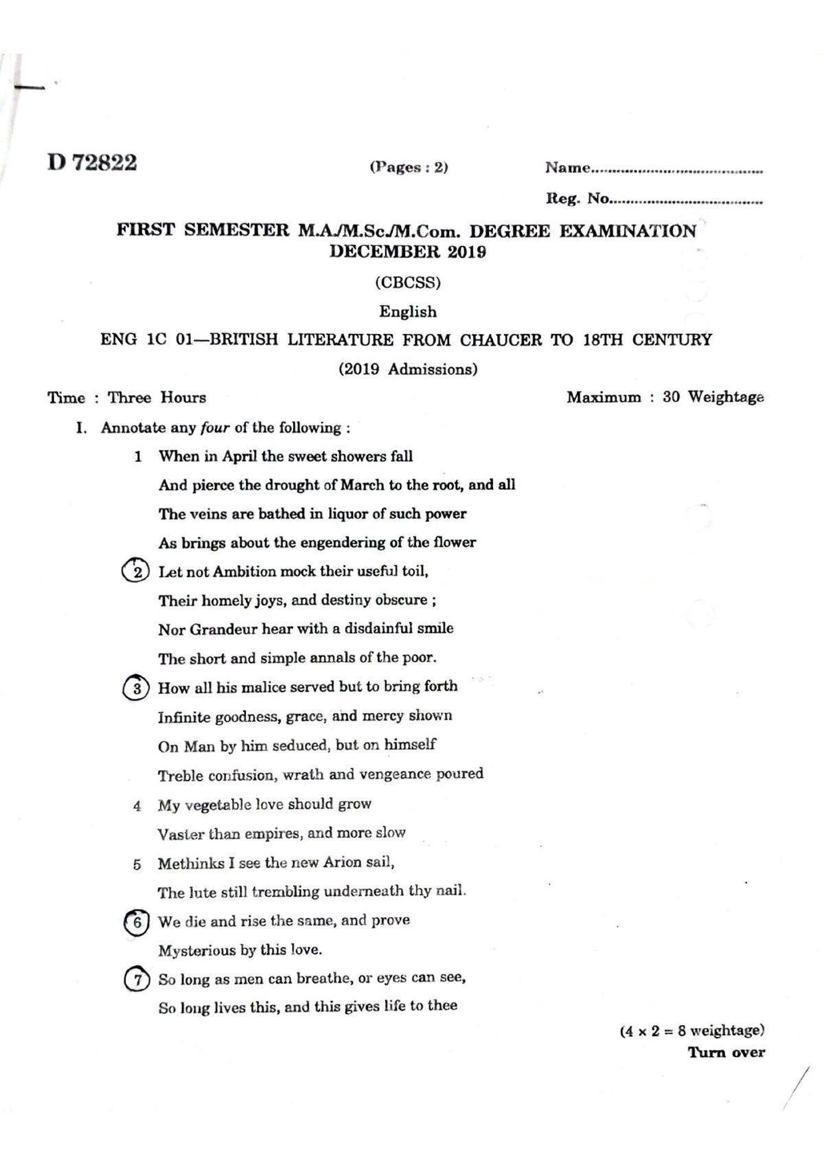 Document 13 - All Pri Questions - D 72822 (Pages : 2) INSLIR1C FIRST ...