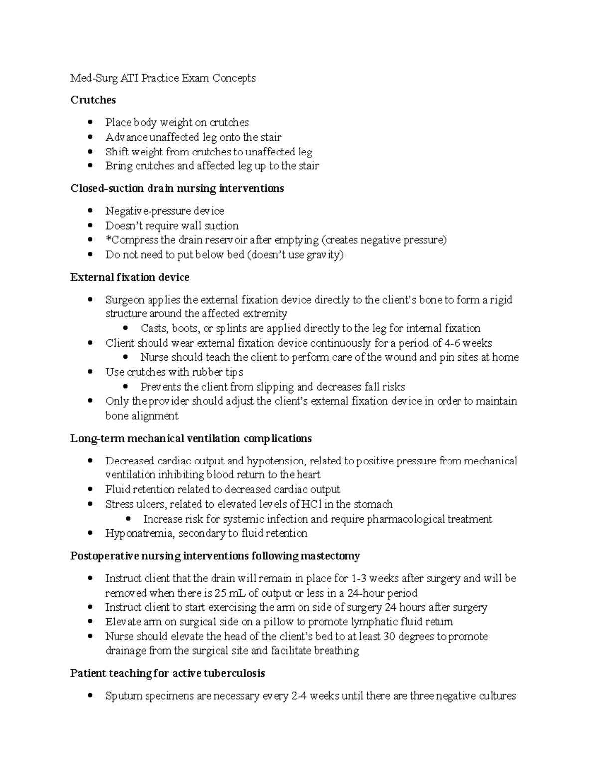 Med Surg 265 ATI Concepts - Med-Surg ATI Practice Exam Concepts ...