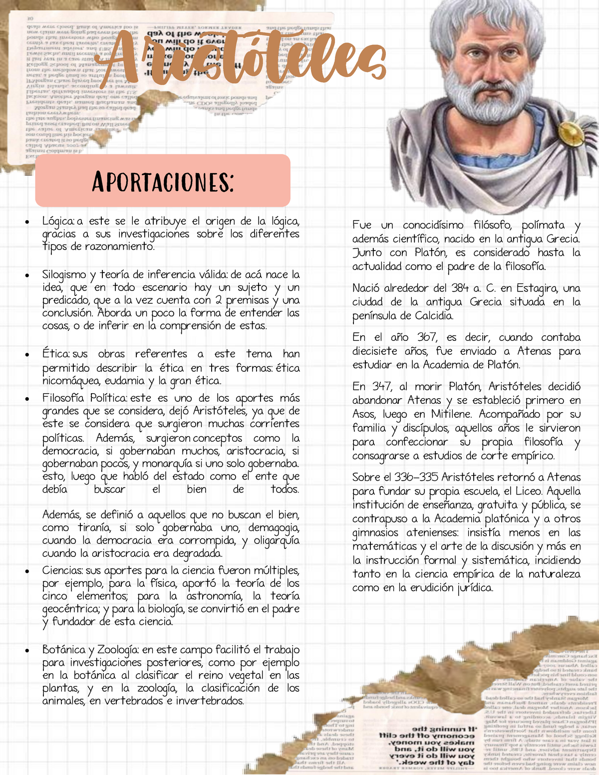 tares de investigación Biografía Aristóteles - Aristóteles Fue un  conocidísimo filósofo, polímata y - Studocu