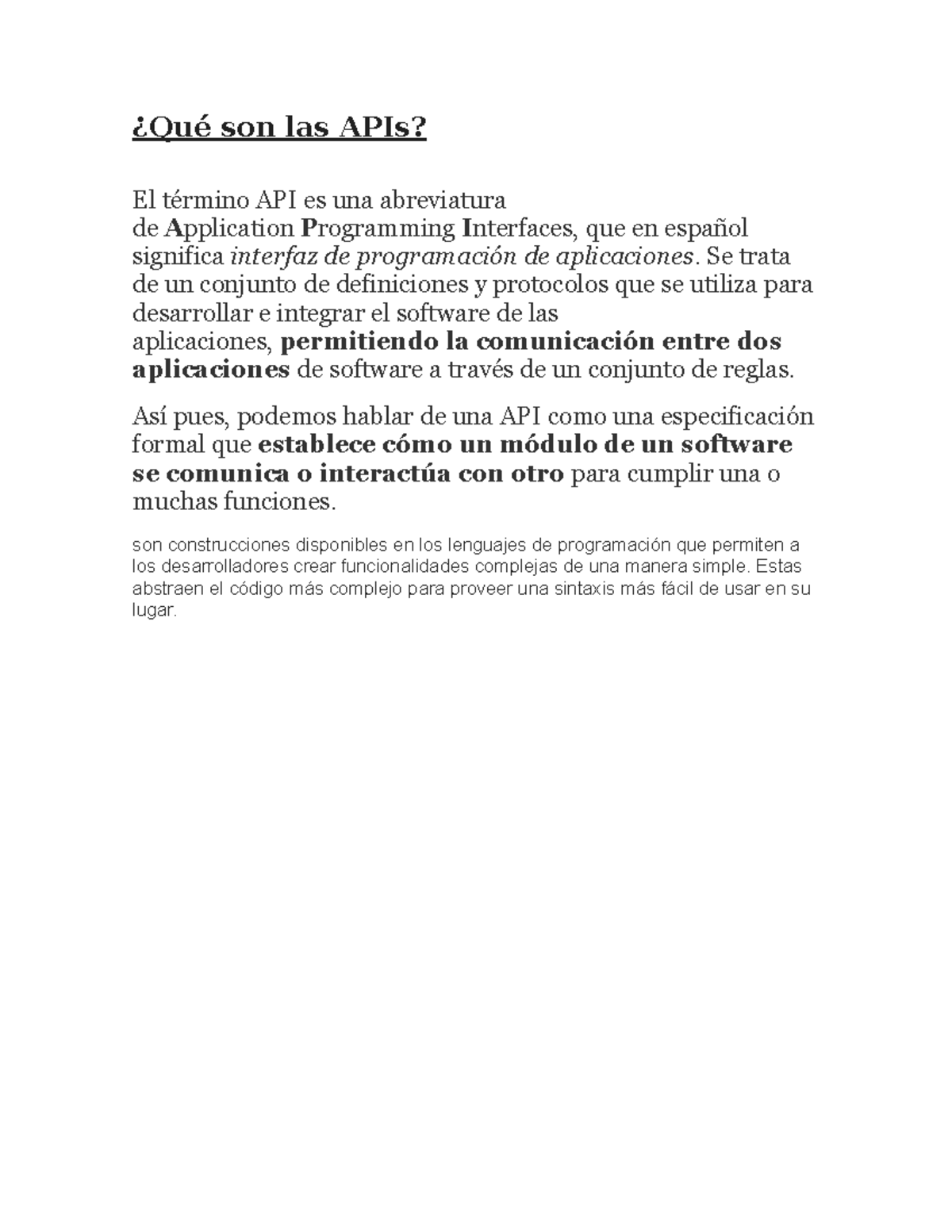 APIs - Esto habla acerca de las APIs - ¿Qué son las APIs? El término ...