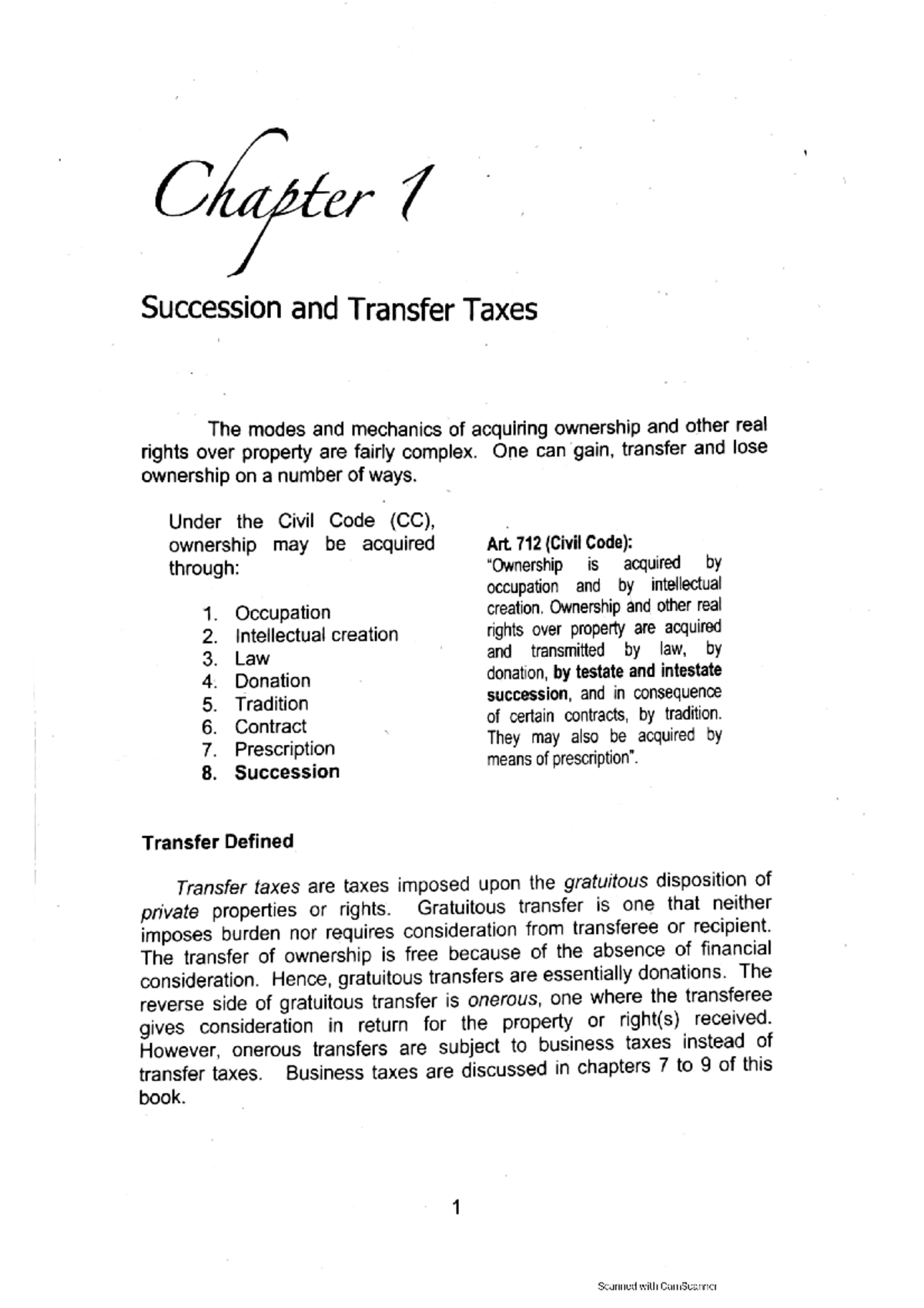 Business Tax Chapter 1 - Notes for tax - Bachelor of Science in ...