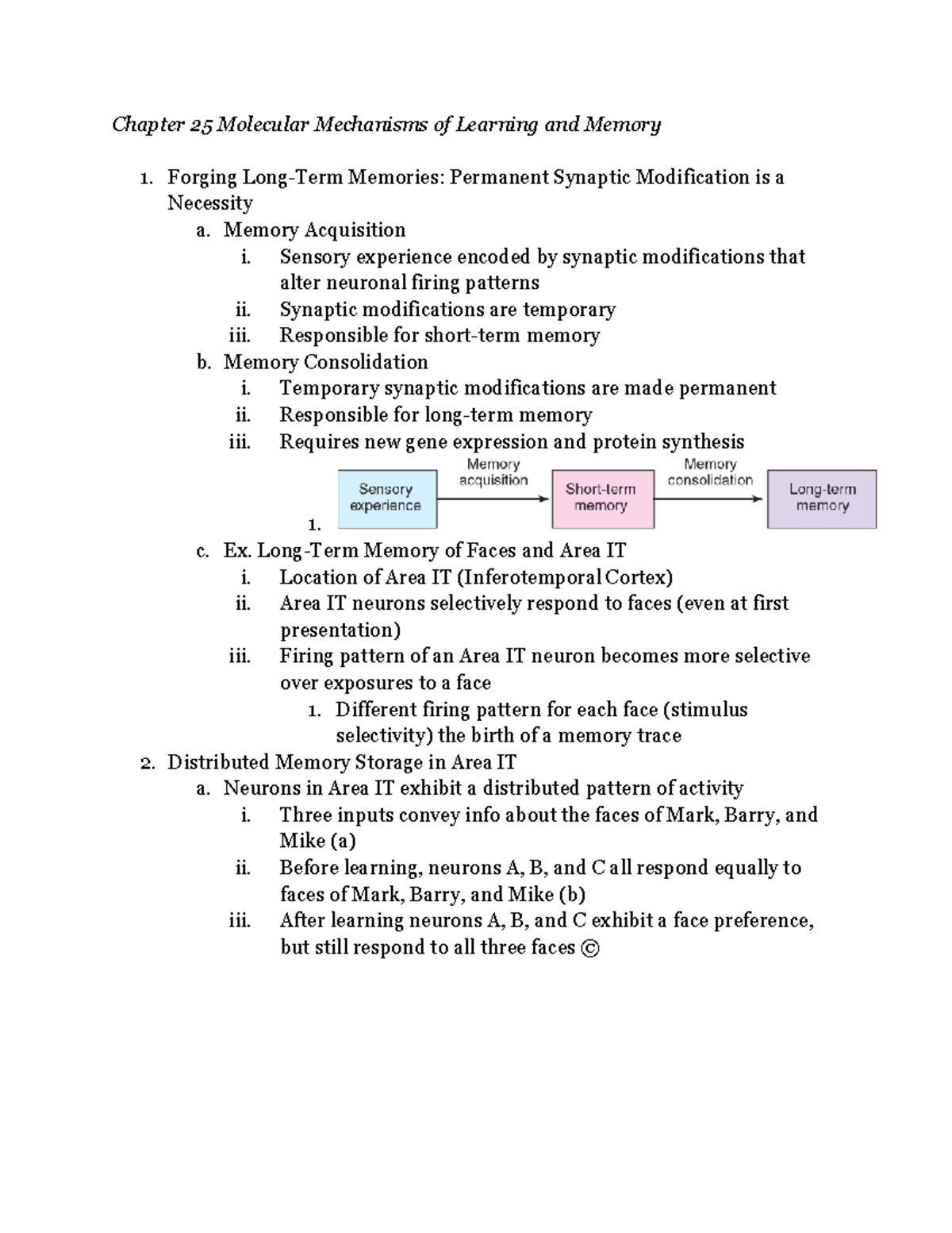 Ch 25.1 Molecular Mechanisms of Learning and Memory - Chapter 25 ...