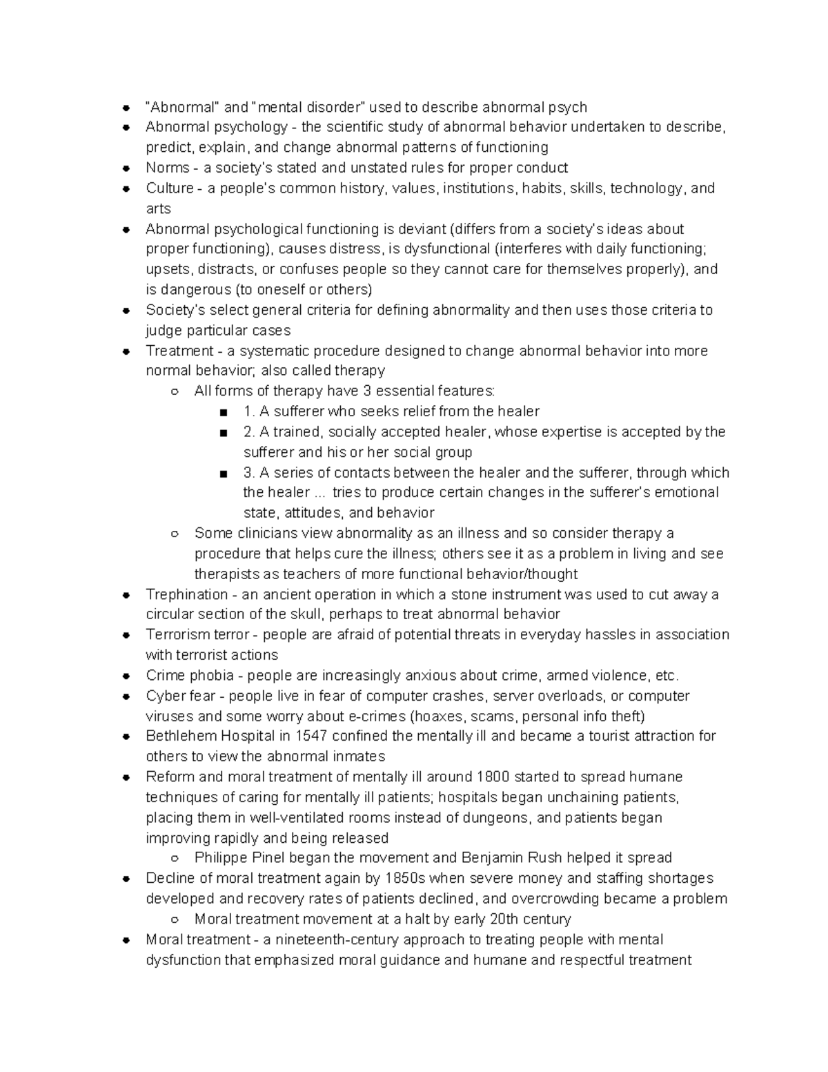 Chapter 1 Abnormal Psychology Past and Present - “Abnormal” and “mental ...