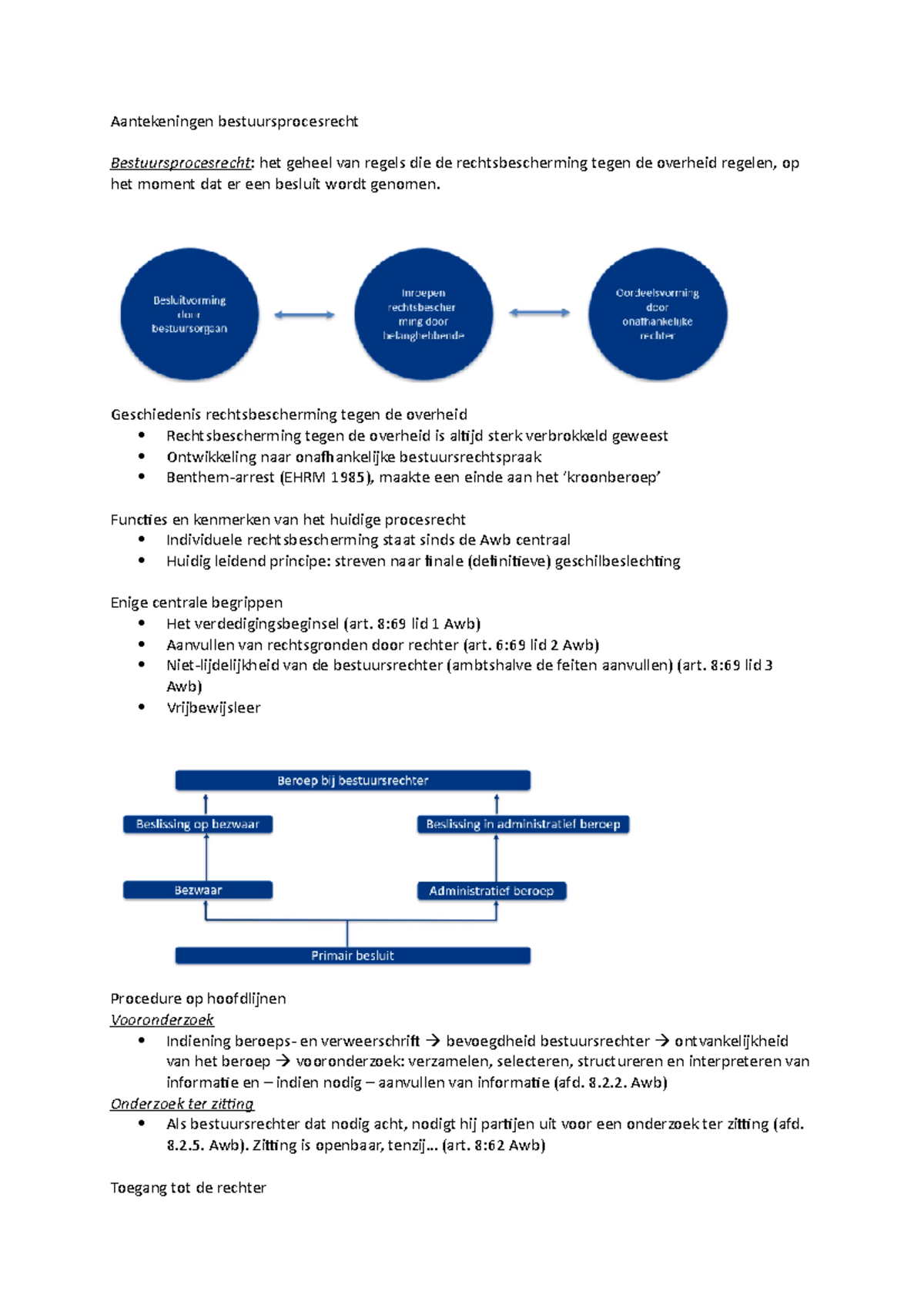 Aantekeningen Bestuursprocesrecht - Aantekeningen Bestuursprocesrecht ...