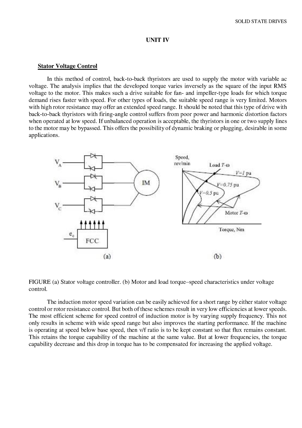 Solid State Drives- Stator Voltage Control - UNIT IV Stator Voltage ...