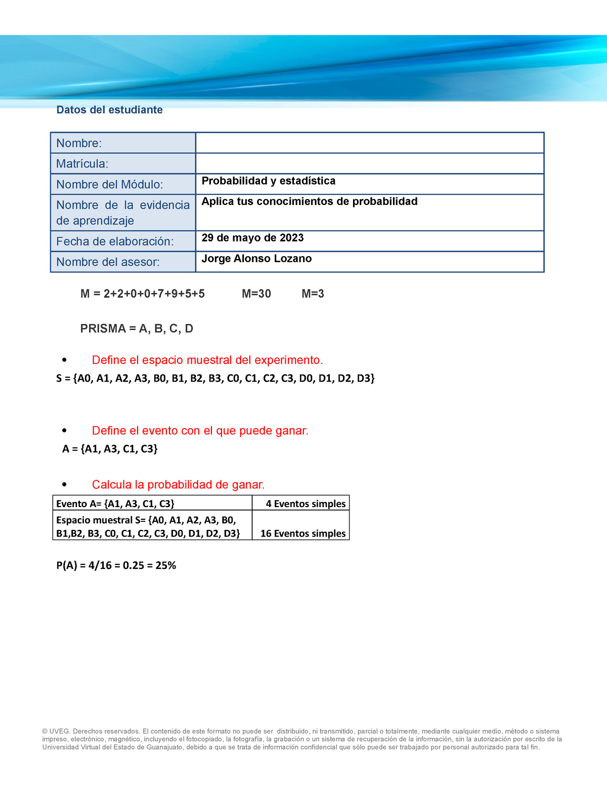 Probabilidad - Probabilidad Y Estadistica - UVEG - Studocu