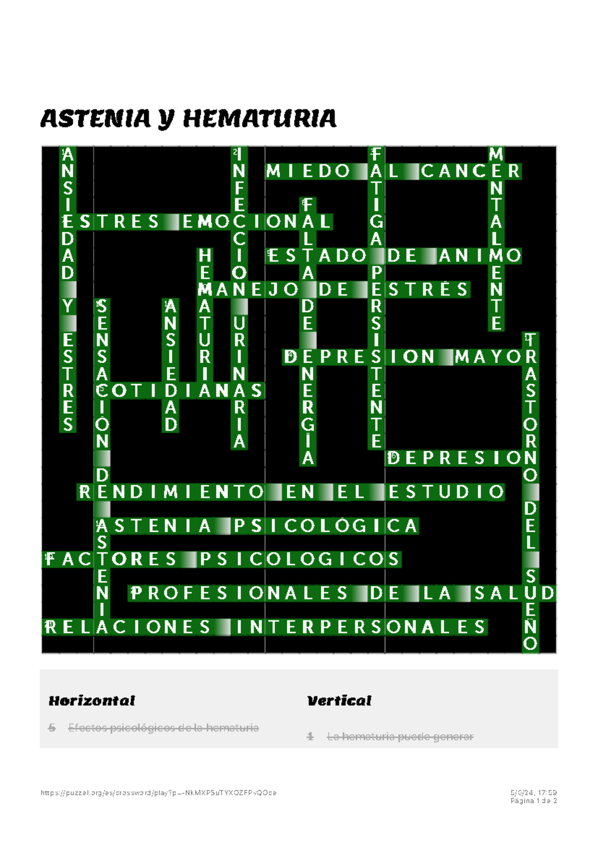 jugar-crucigrama-puzzel-astenia-y-hematuria-aa-ii-ff-mm-nn-nn-mm-ii