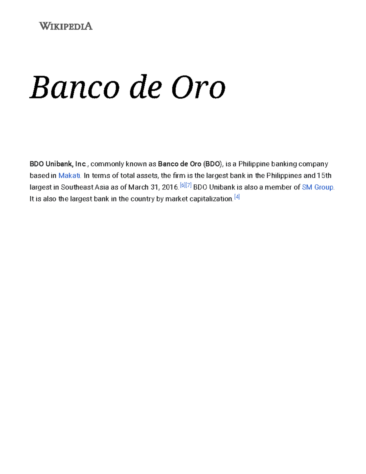 Banco de Oro - Wikipedia - Banco de Oro BDO Unibank, Inc ., commonly ...