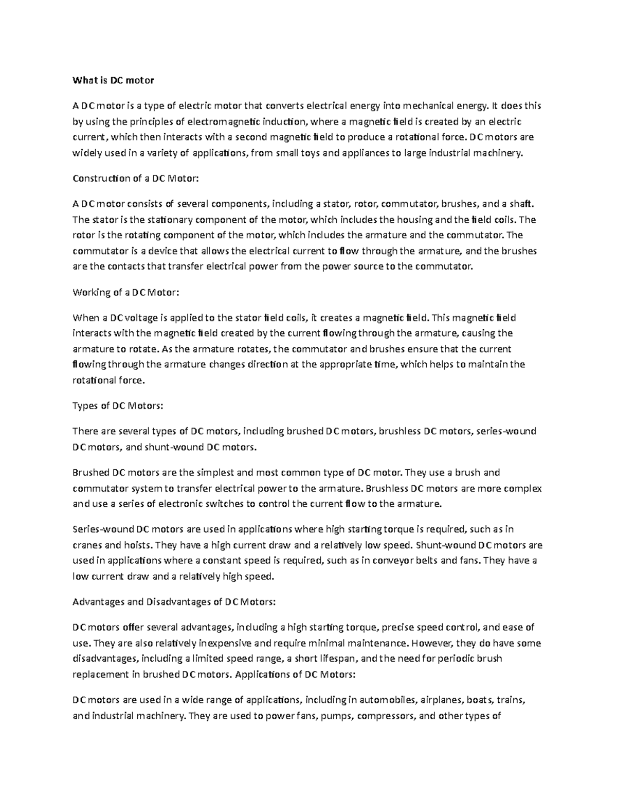 Industrial motor control 5 What is DC motor A DC motor is a type of