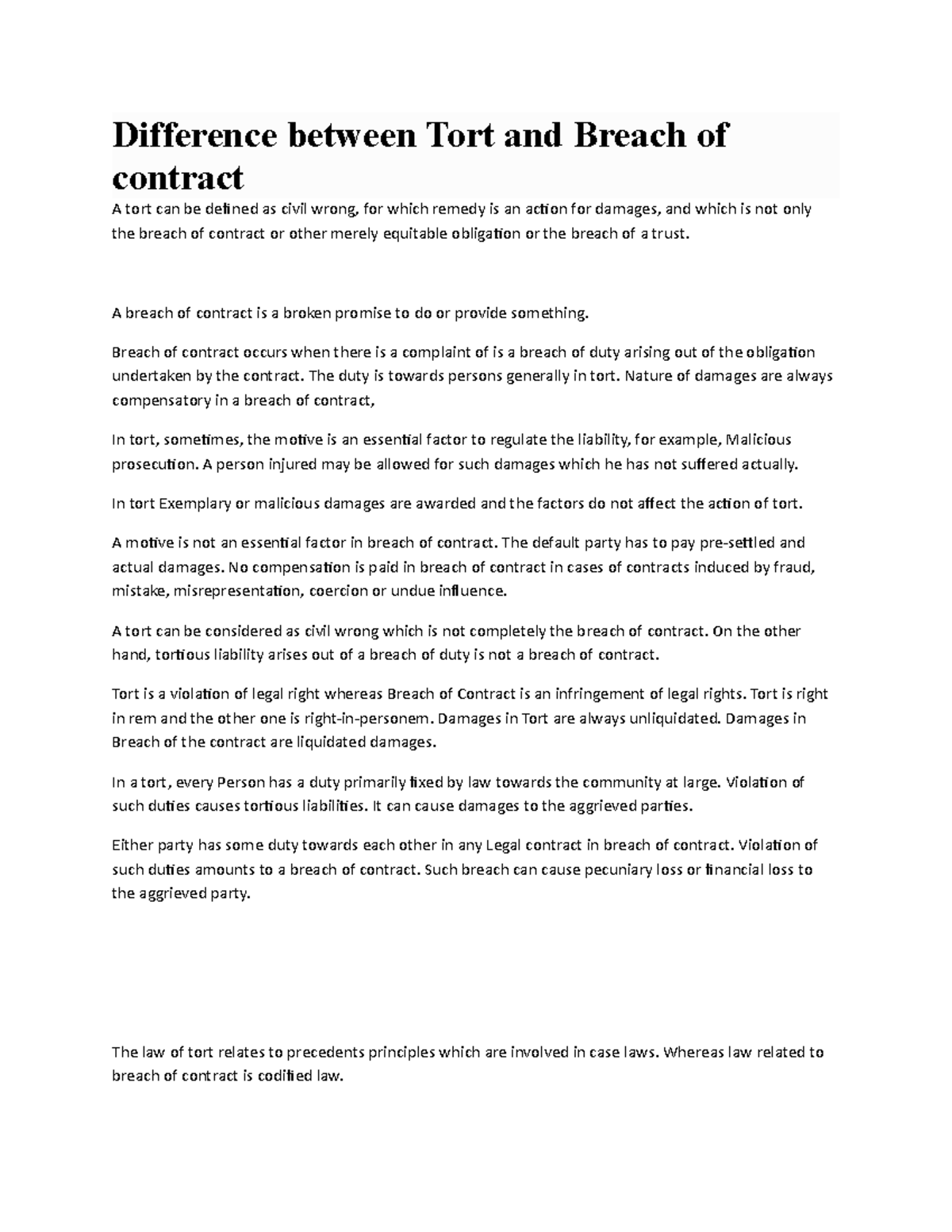 difference-between-tort-and-breach-of-contract-a-breach-of-contract