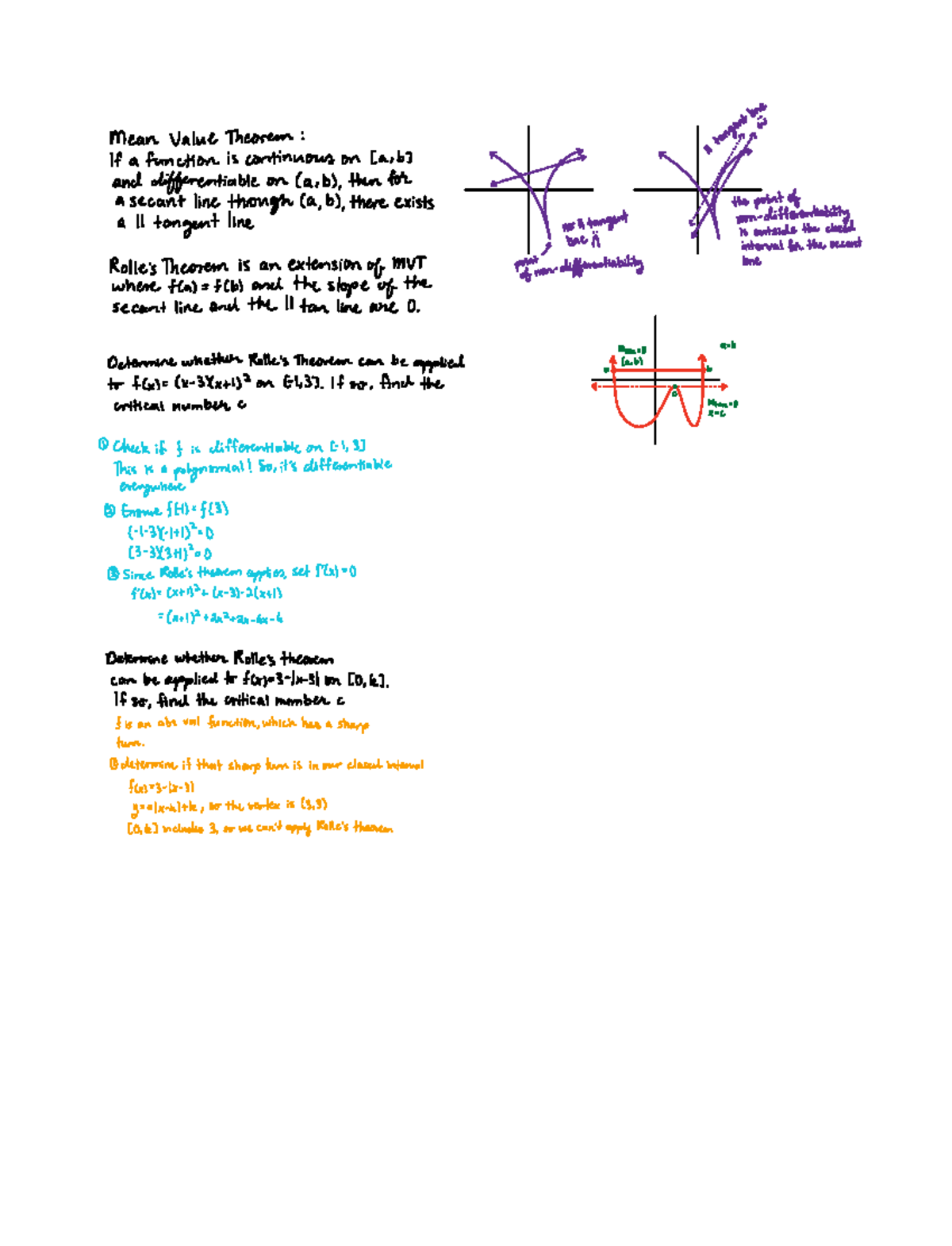 MVT And Rolle's Theorem - MeanValueTheorem F If Afunctionis Continuous ...