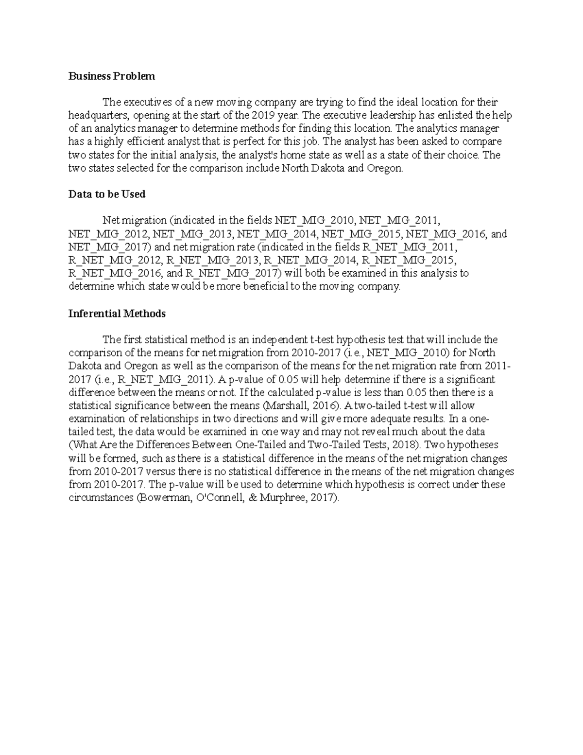 Unit 6 discussion 1 inferential statistical methods using excel