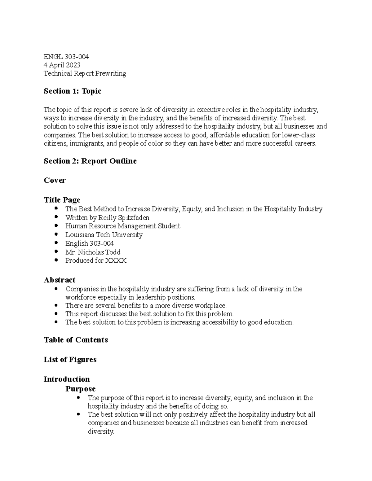 Technical Report Outline - ENGL 303- 4 April 2023 Technical Report ...