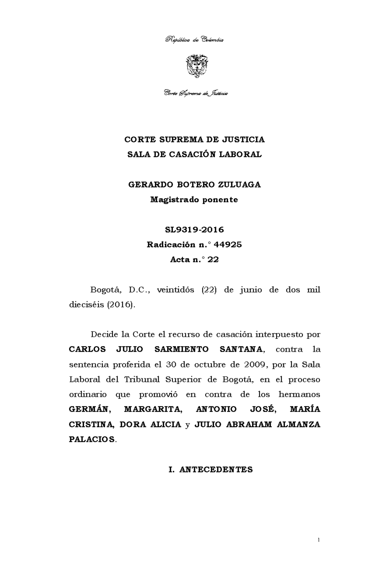 Cobro DE Honorarios Abogado Corte Suprema DE Justicia - República De ...