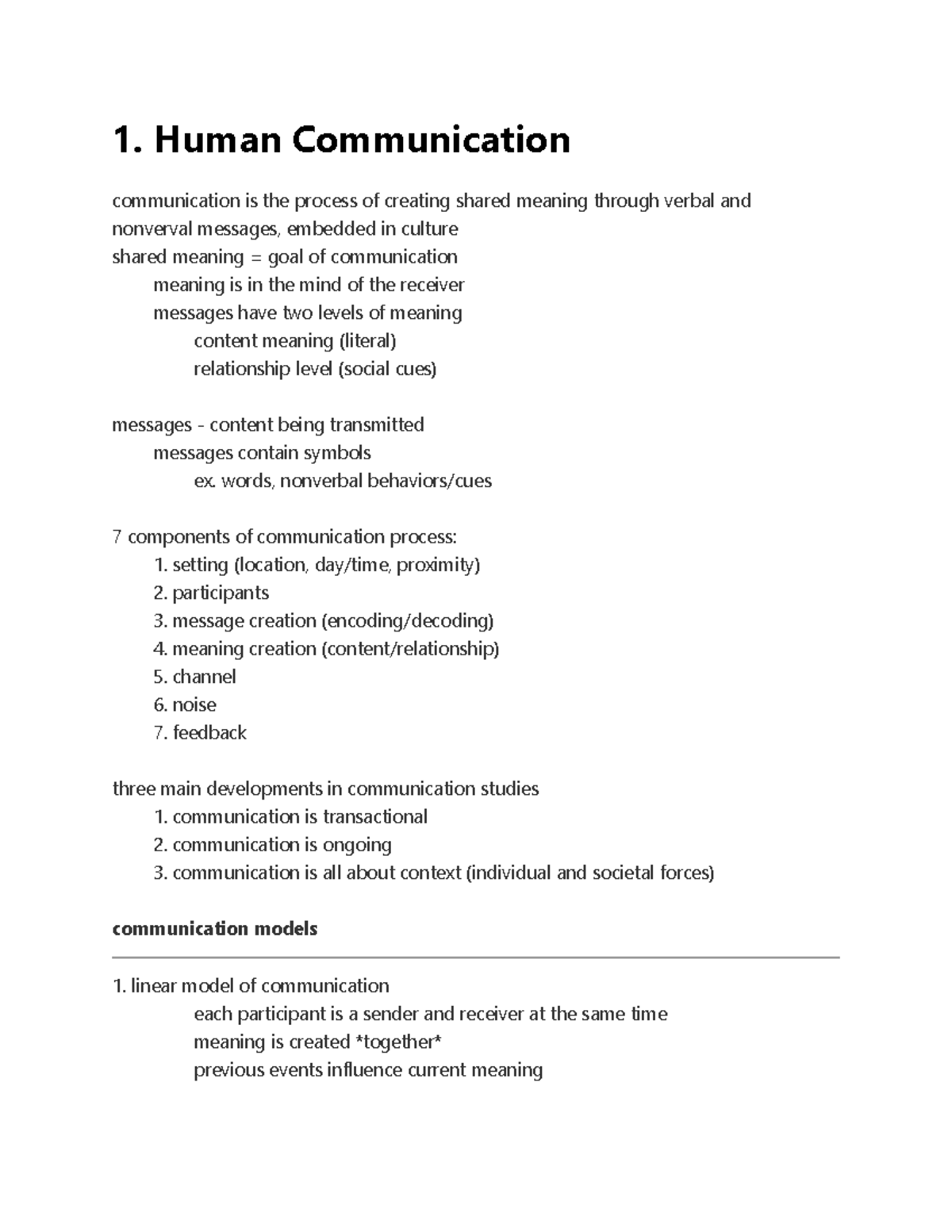 1. Human Communication - 1. Human Communication communication is the ...