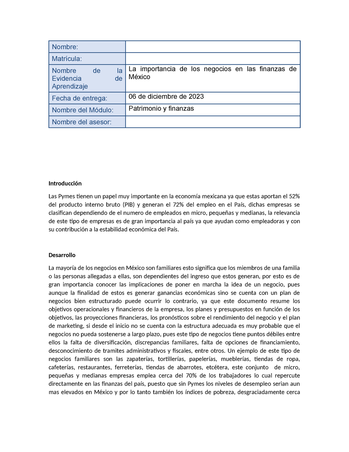 Apuntes Py F Ea6 Nombre Matrícula Nombre De La Evidencia De Aprendizaje La Importancia De 1938