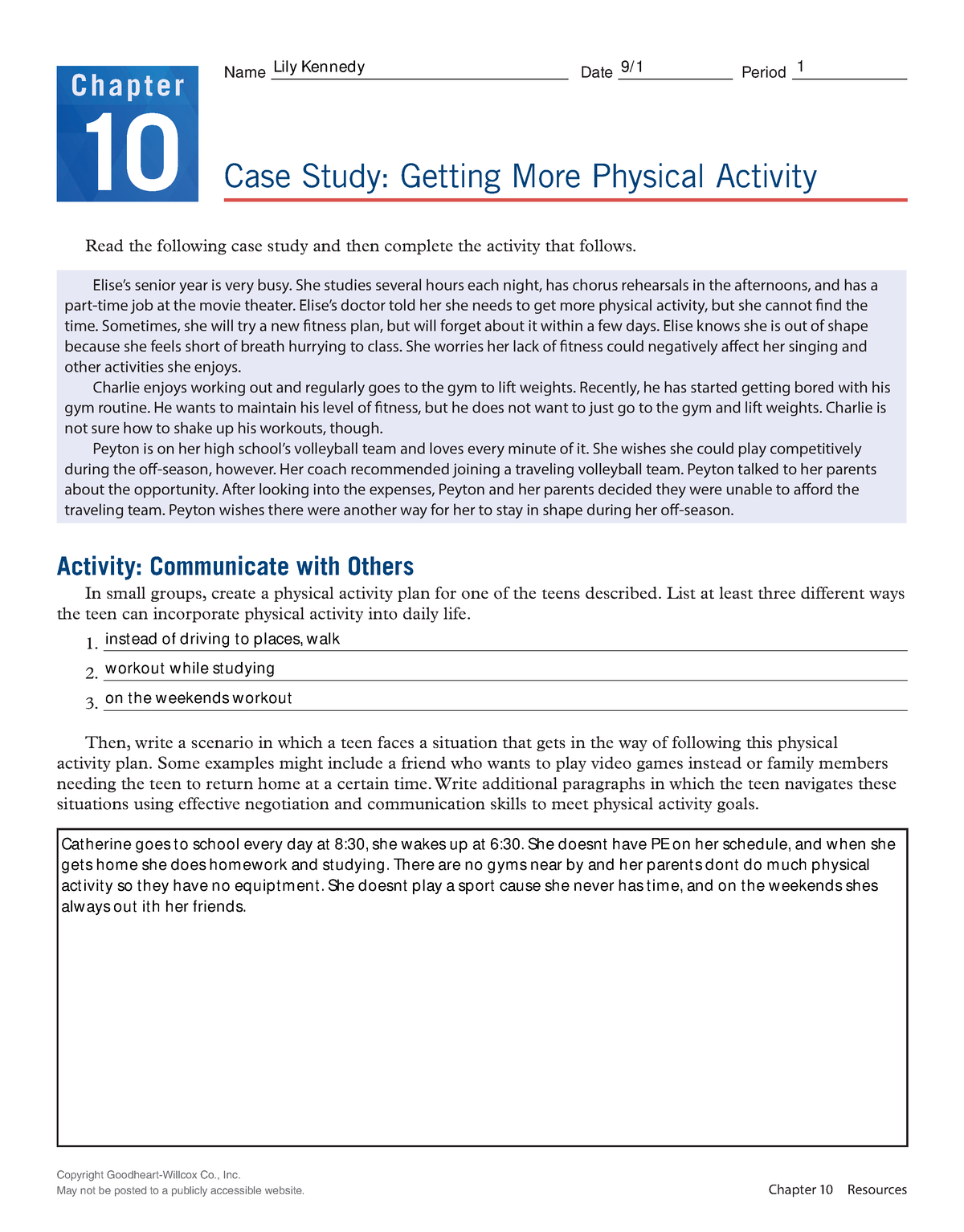 case study on physical activity