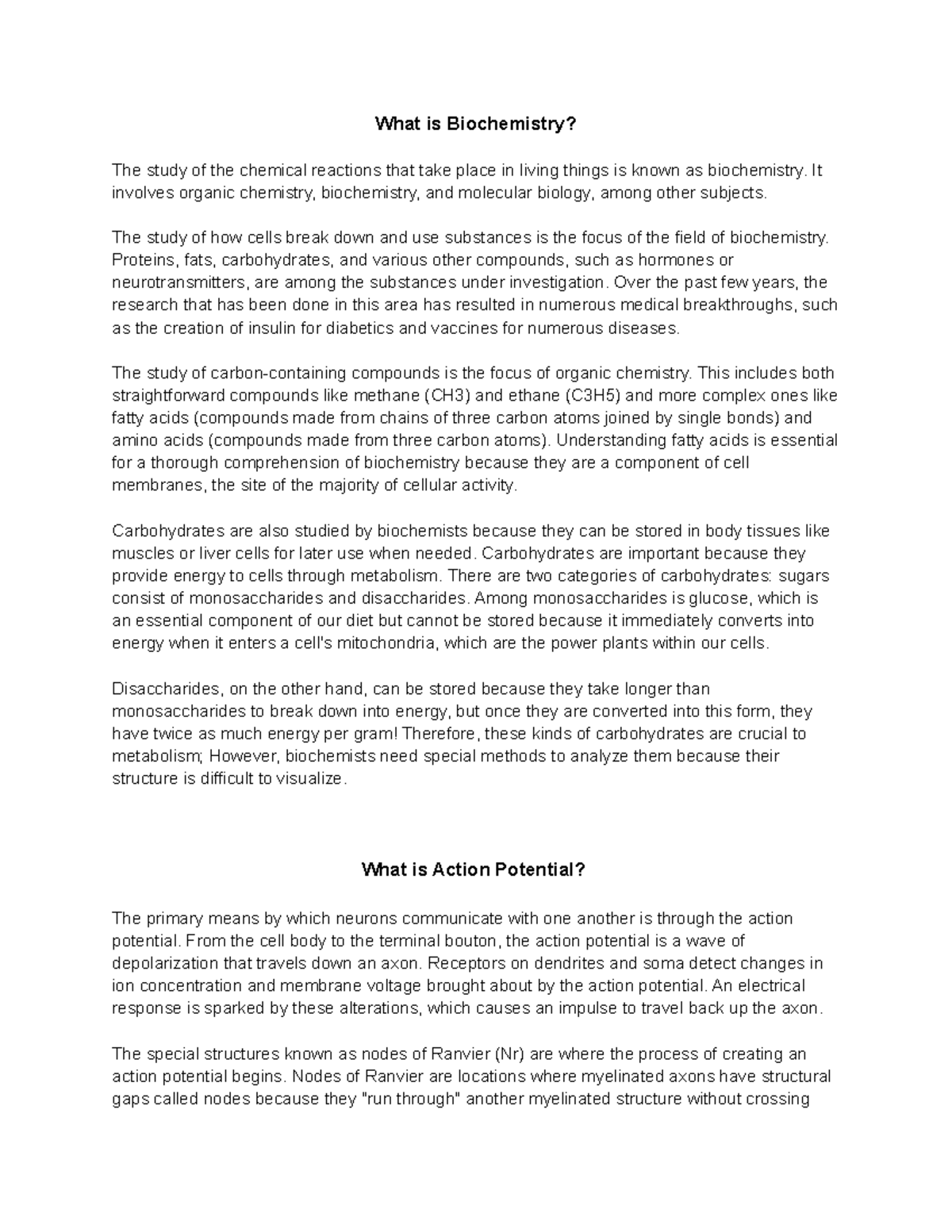 Introduction to Biochemistry - What is Biochemistry? The study of the ...