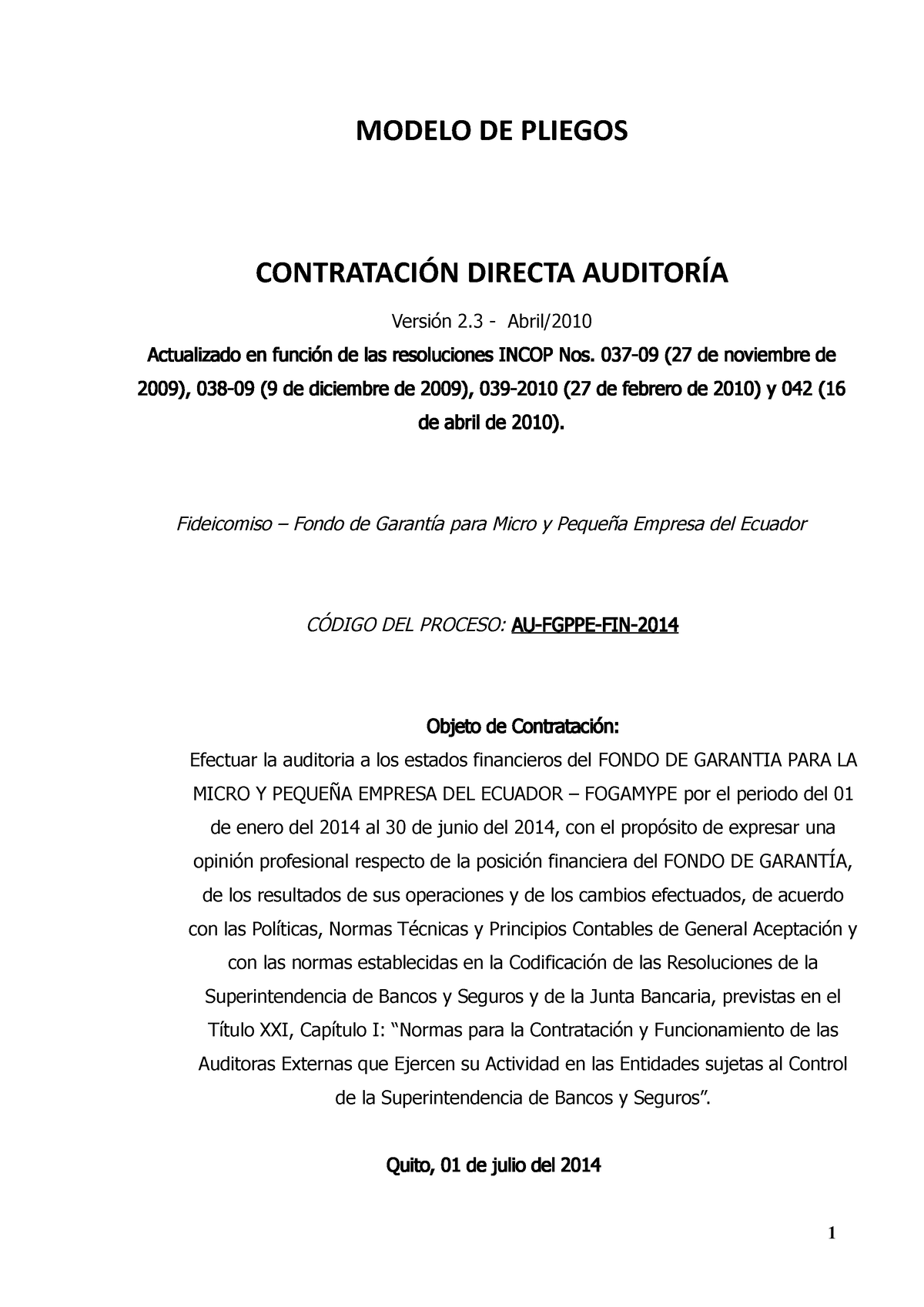 7710260 - MODELO DE CONTRATO - MODELO DE PLIEGOS CONTRATACIÓN DIRECTA ...