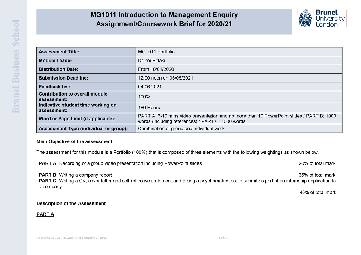 brunel university coursework extension