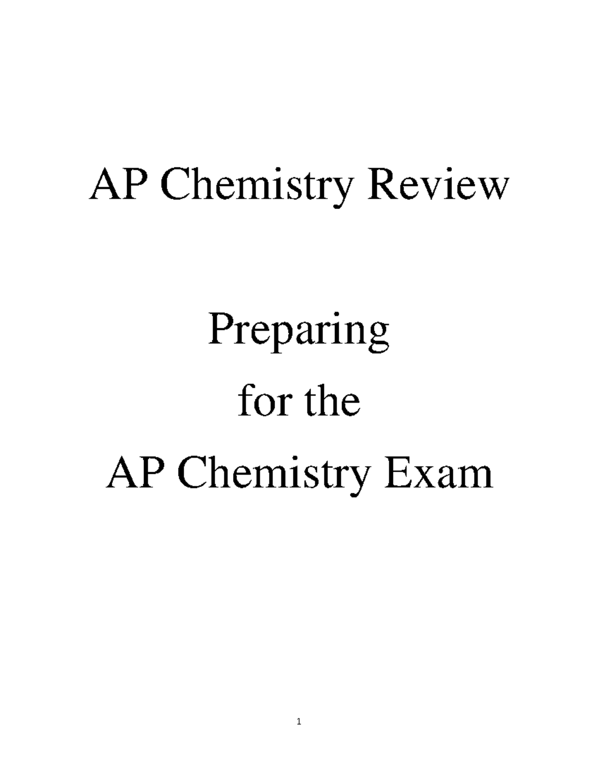 AP Chemistry Review 2014 long version - AP Chemistry Review Preparing ...