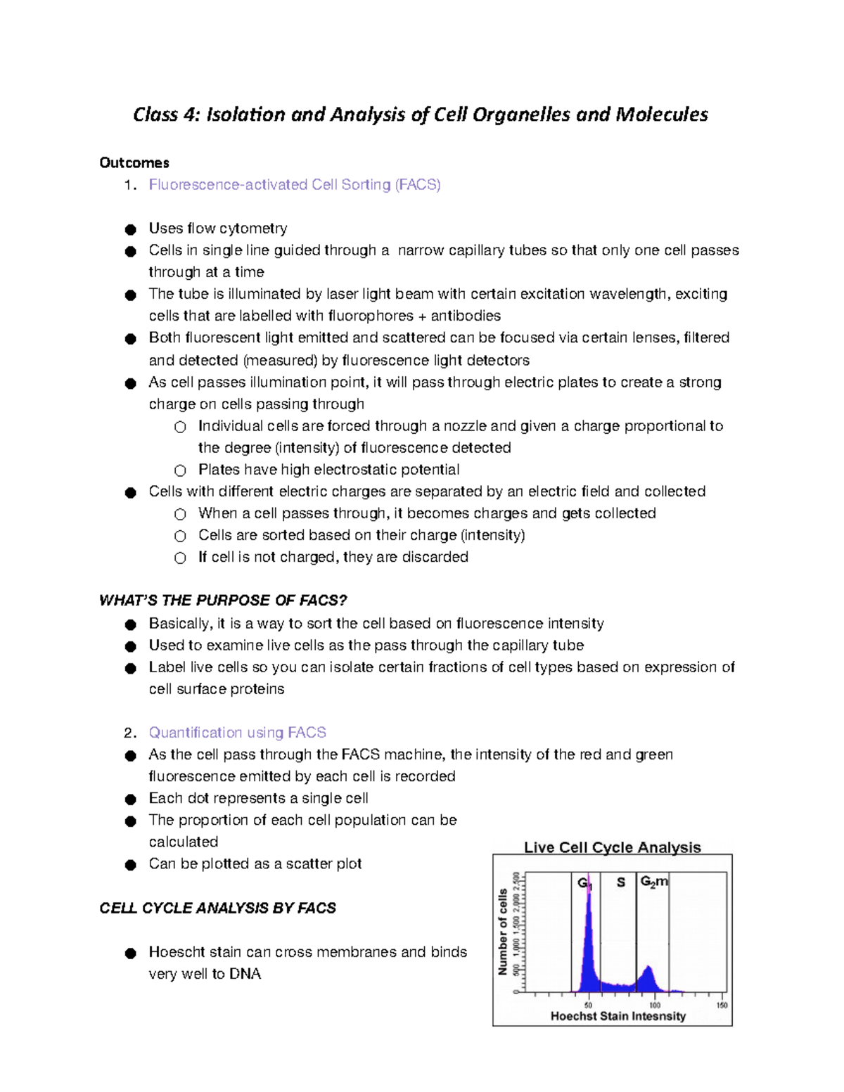 Cell Biology Lecture 4 Isolation - Class 4: Isolation and Analysis of ...